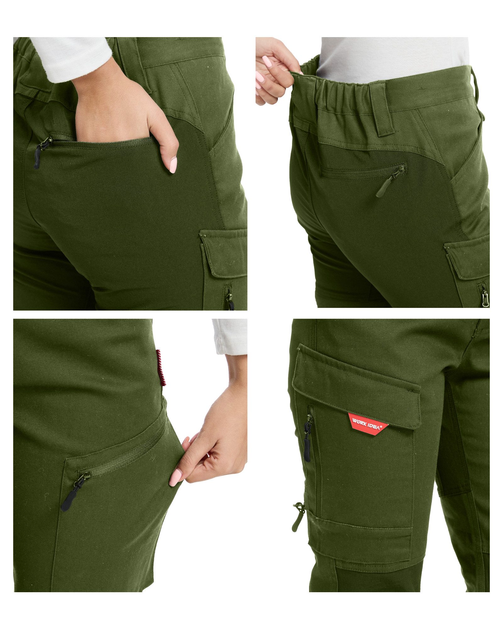 WORK IDEA Trekkinghose Damen-Wanderhose, Stretch-Slim Fit, wasserabweisend (1-tlg) geeignet für Outdoor-Aktivitäten, S-5XL