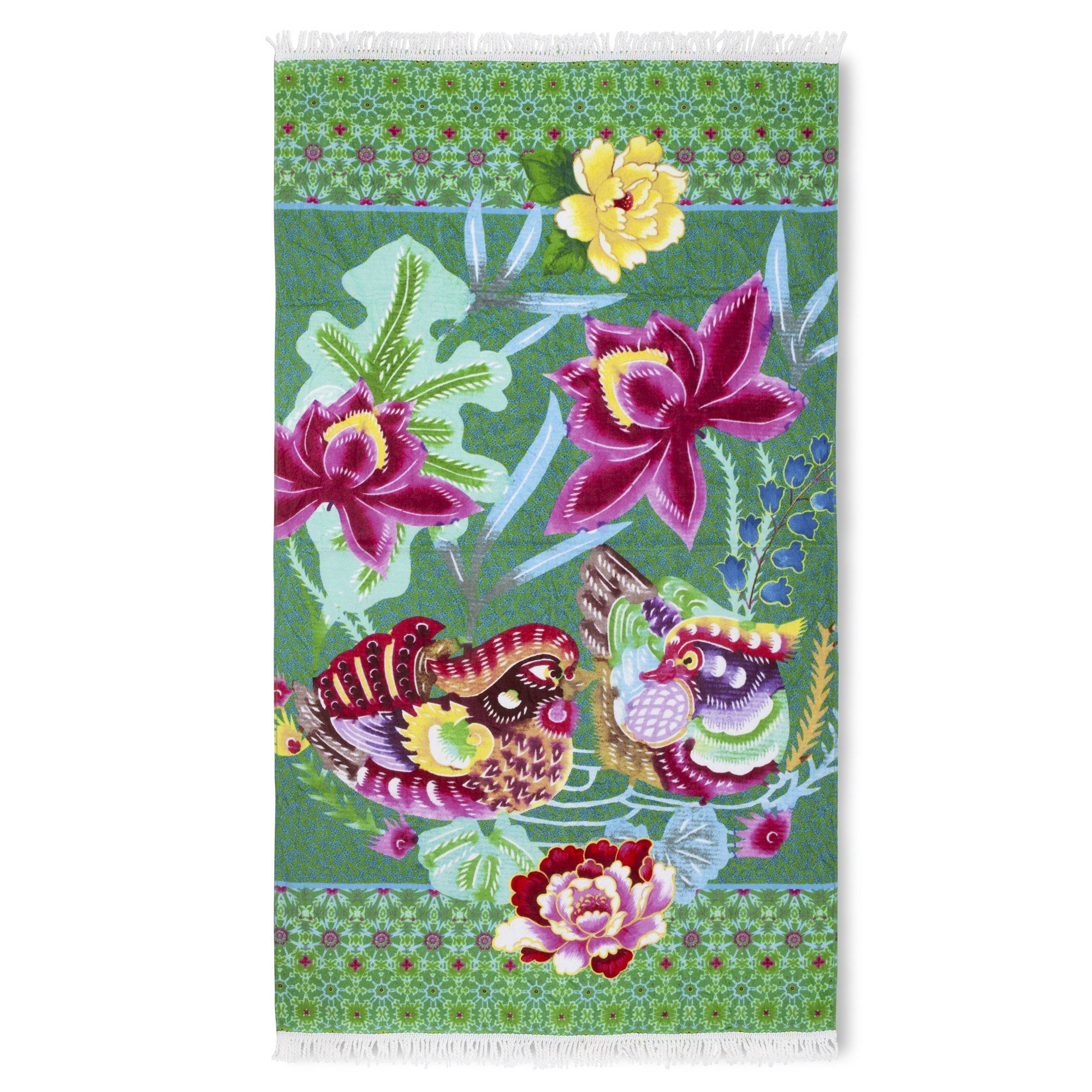 Happiness Strandtuch HARMONY, velours (1-St), Blumen