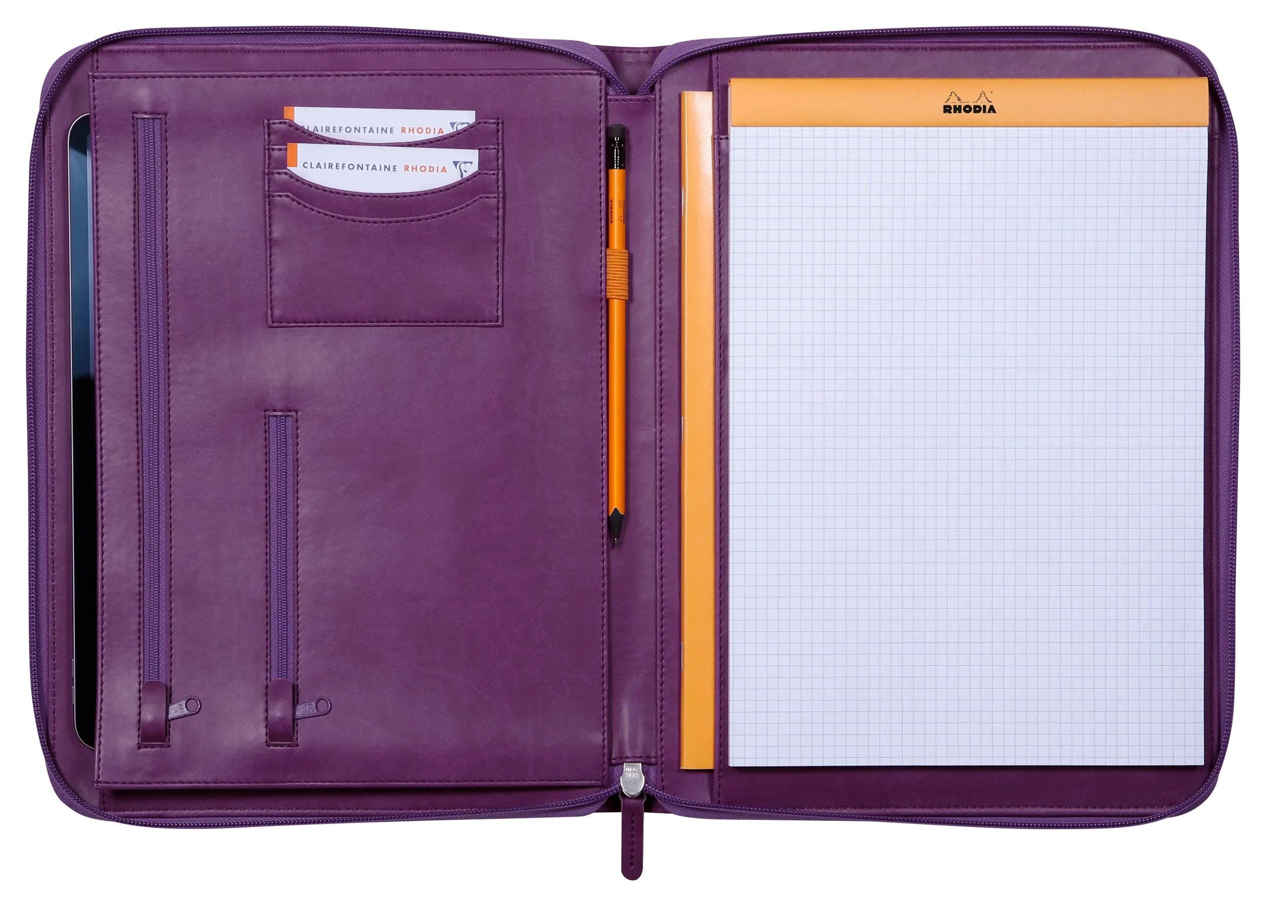 EXACOMPTA Aktentasche Konferenzmappe, großes Modell 25,5x34 cm, für Block A4 Violett 168121C, Rhodia, Blöcke, Hefte und Notizbücher