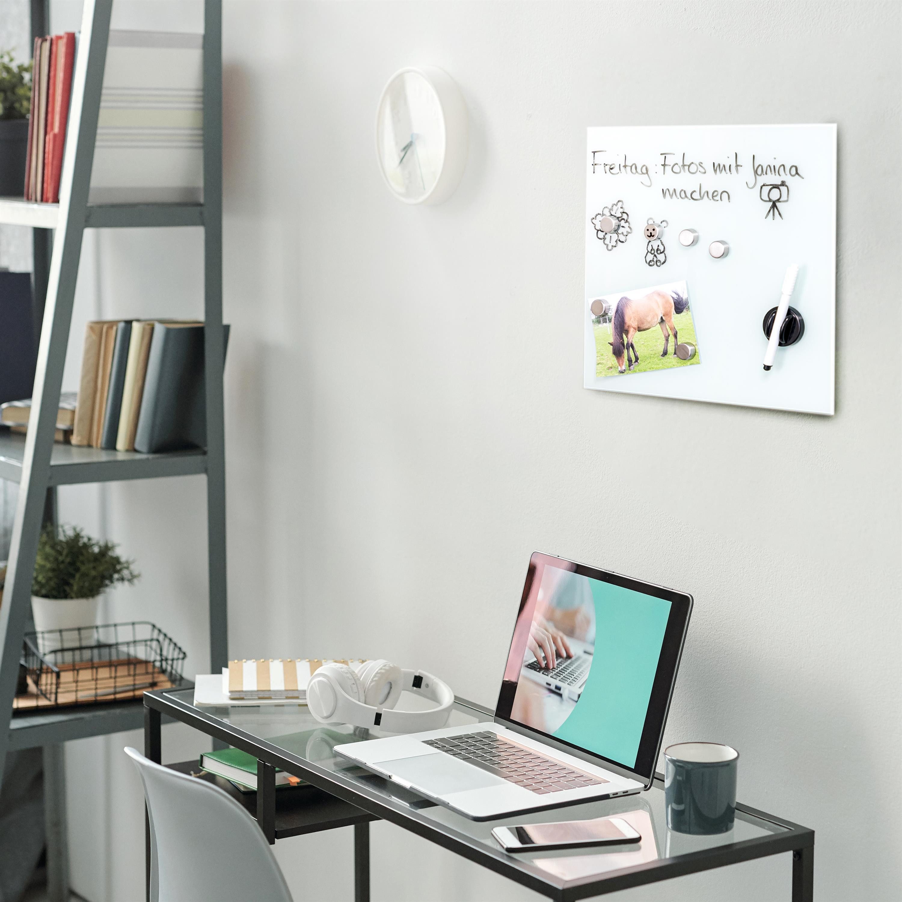 bremermann Magnettafel Magnettafel mit Glasfront, 6 Magnete und 1 Marker