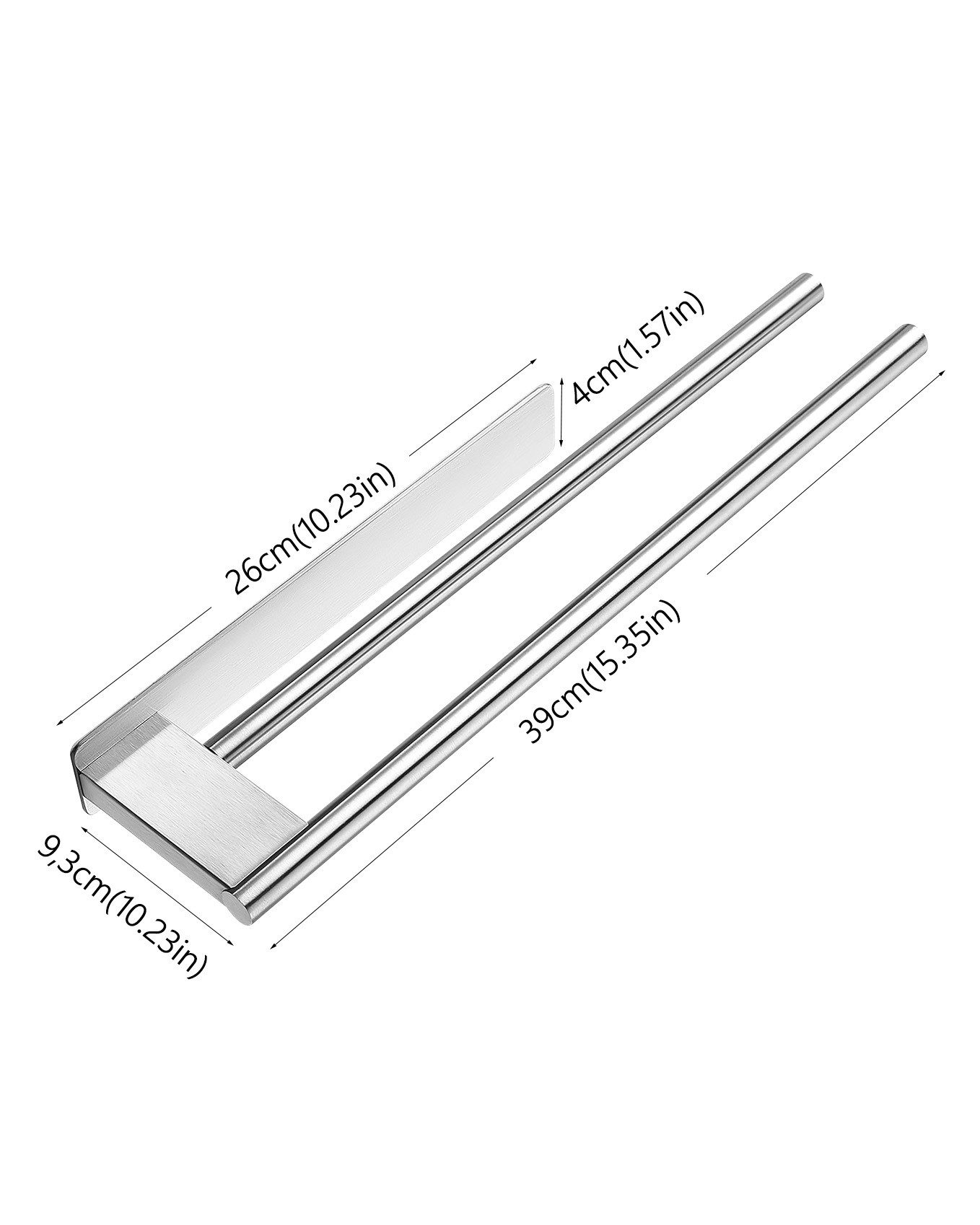 Ribelli Handtuchhalter Handtuchhalter Ohne Bohren für Badezimmer Küche, Doppelhandtuchhalter 304 Edelstahl, Zweiarmig