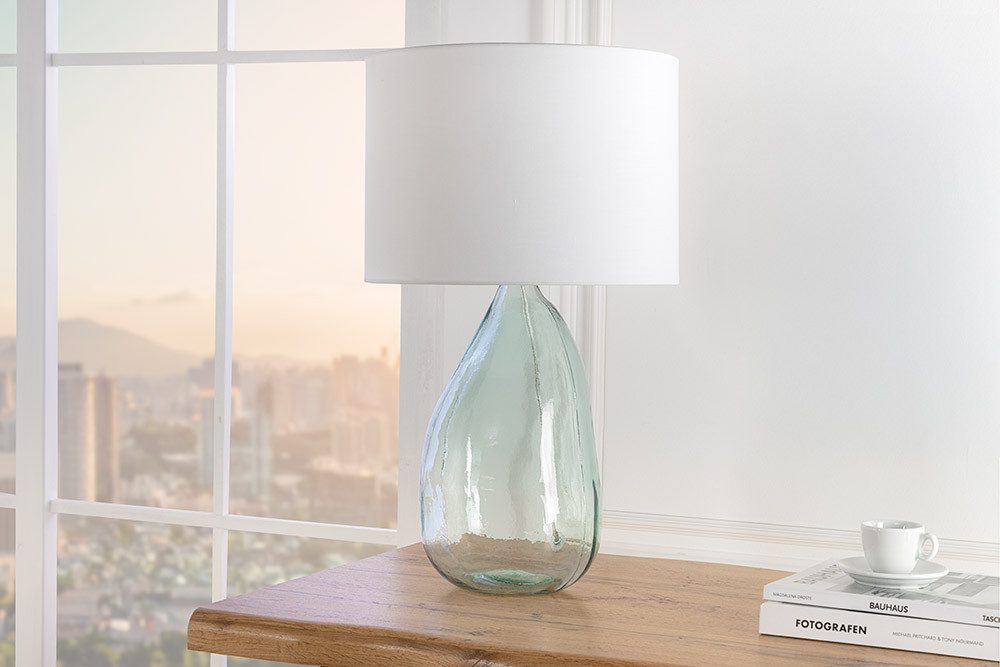 riess-ambiente Tischleuchte CLASSIC 60cm transparent / weiß · Tischleuchte aus Glas mit Schirm, Ein-/Ausschalter, ohne Leuchtmittel, Wohnzimmer · Dekoration · Schlafzimmer · Modern Design