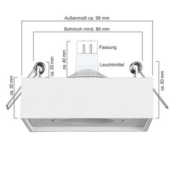 LEDANDO LED Einbaustrahler LED Einbaustrahler Set extra flach in weiß mit 5W Leuchtmittel von LED