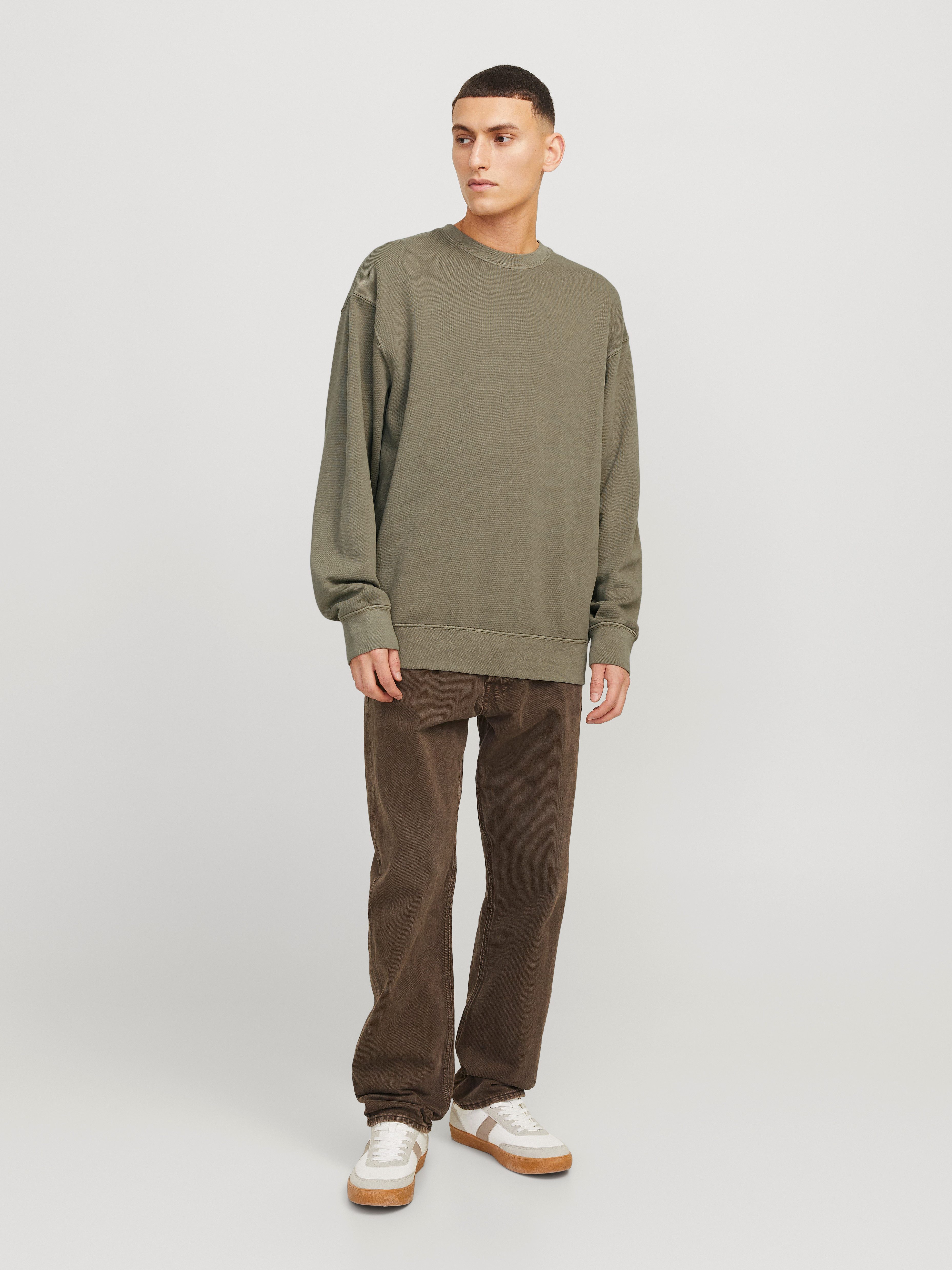 Jack & Jones Sweatshirt JJECHARGE FADED SWEAT CREW NECK NOOS mit Rippbündchen