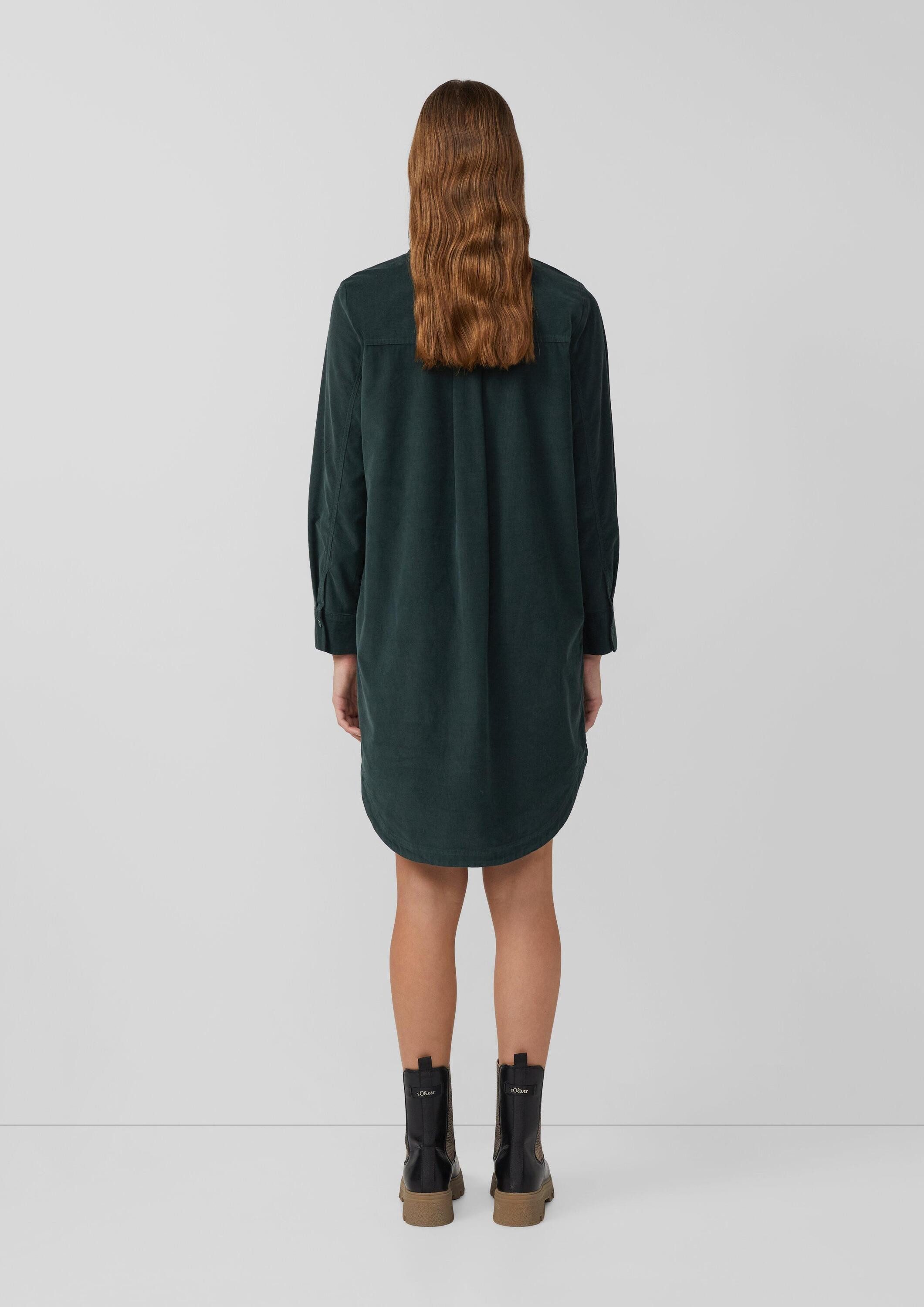 s.Oliver Minikleid Kleid Feincord-Kleid im Relaxed Fit mit Eingrifftaschen