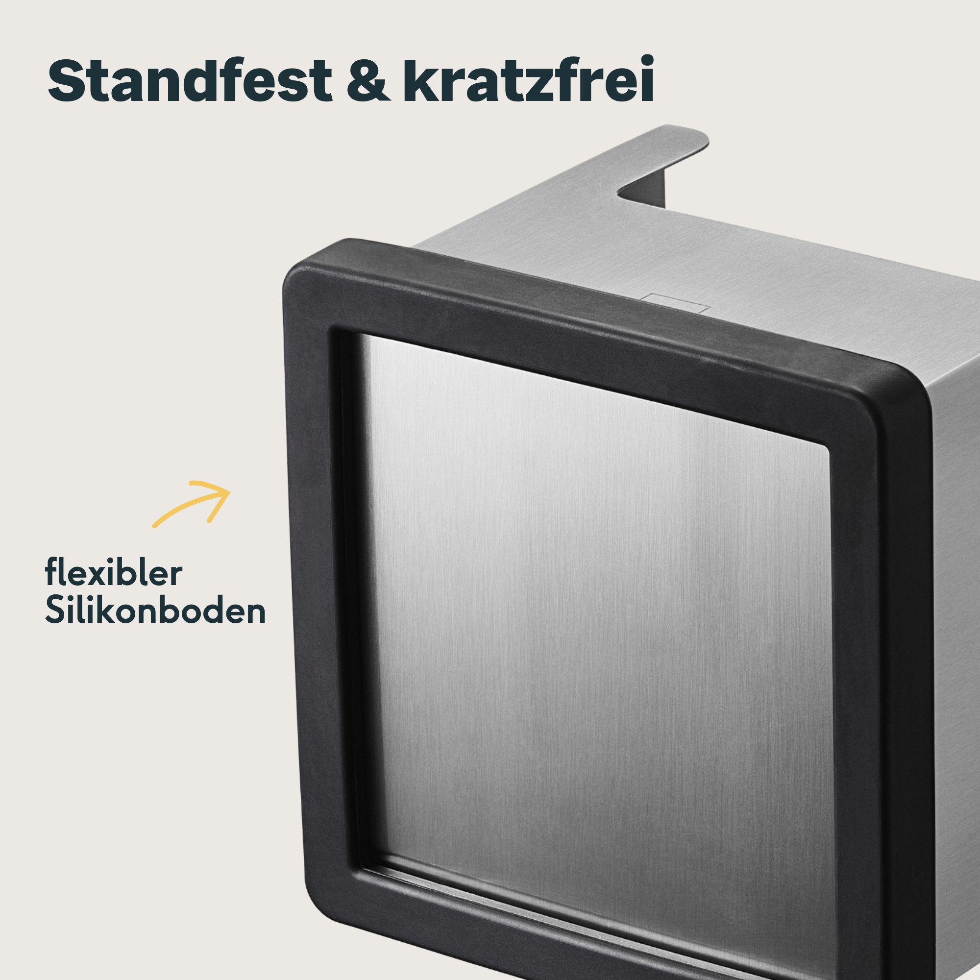 SILBERTHAL Ausklopfbehälter Knockbox Edelstahl für Siebträger, für bis zu 10 Puks – Bild 5 von 5