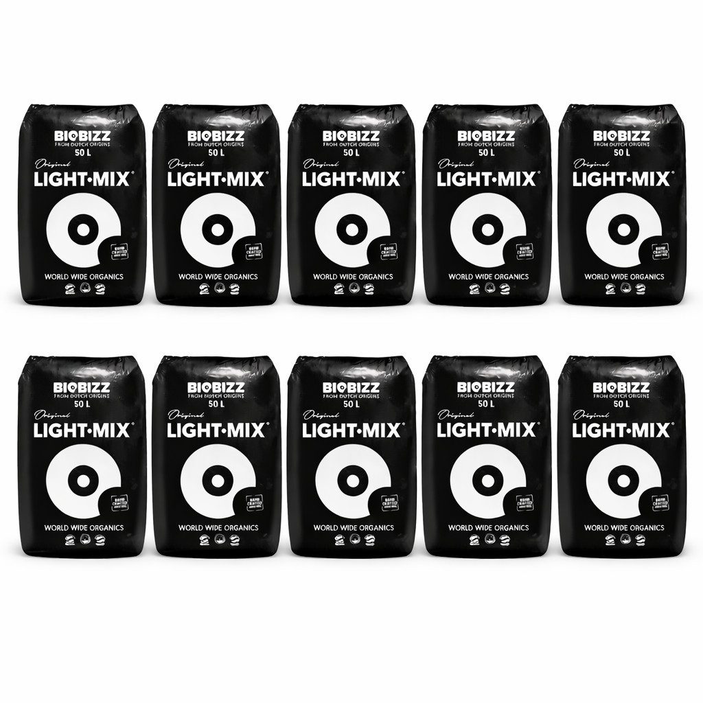 Biobizz Pflanzerde BioBizz Light Mix - Set 10x 50L Sack, mit Organischer Feststoffdünger, (Set, 10x 50 Liter), 500 Liter