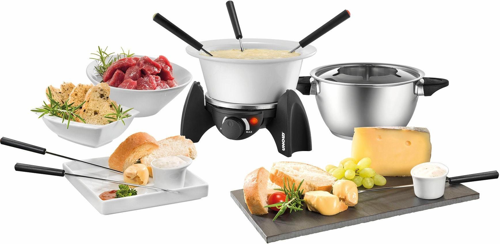 Unold Elektro-Fondue 48615, 0,8 l, Edelstahl-Fonduetopf plus feuerfestem Keramiktopf – Bild 4 von 5