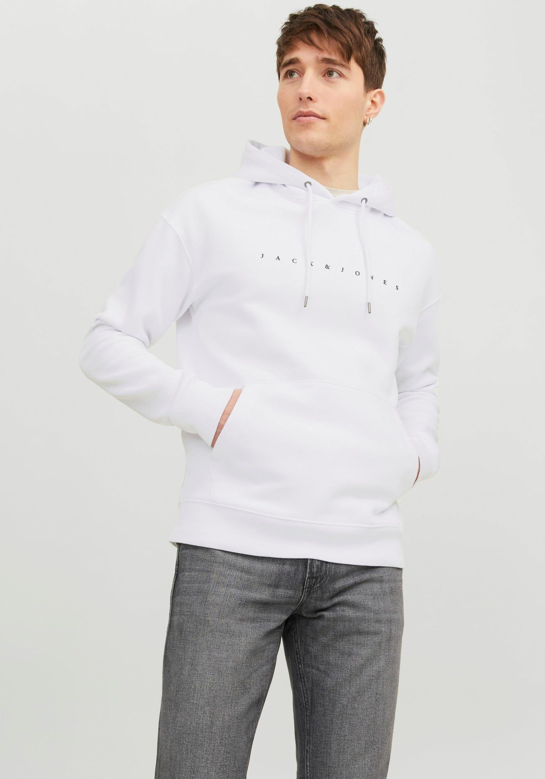 Jack & Jones Kapuzensweatshirt JJESTAR JJ HOOD SWEAT NOOS White