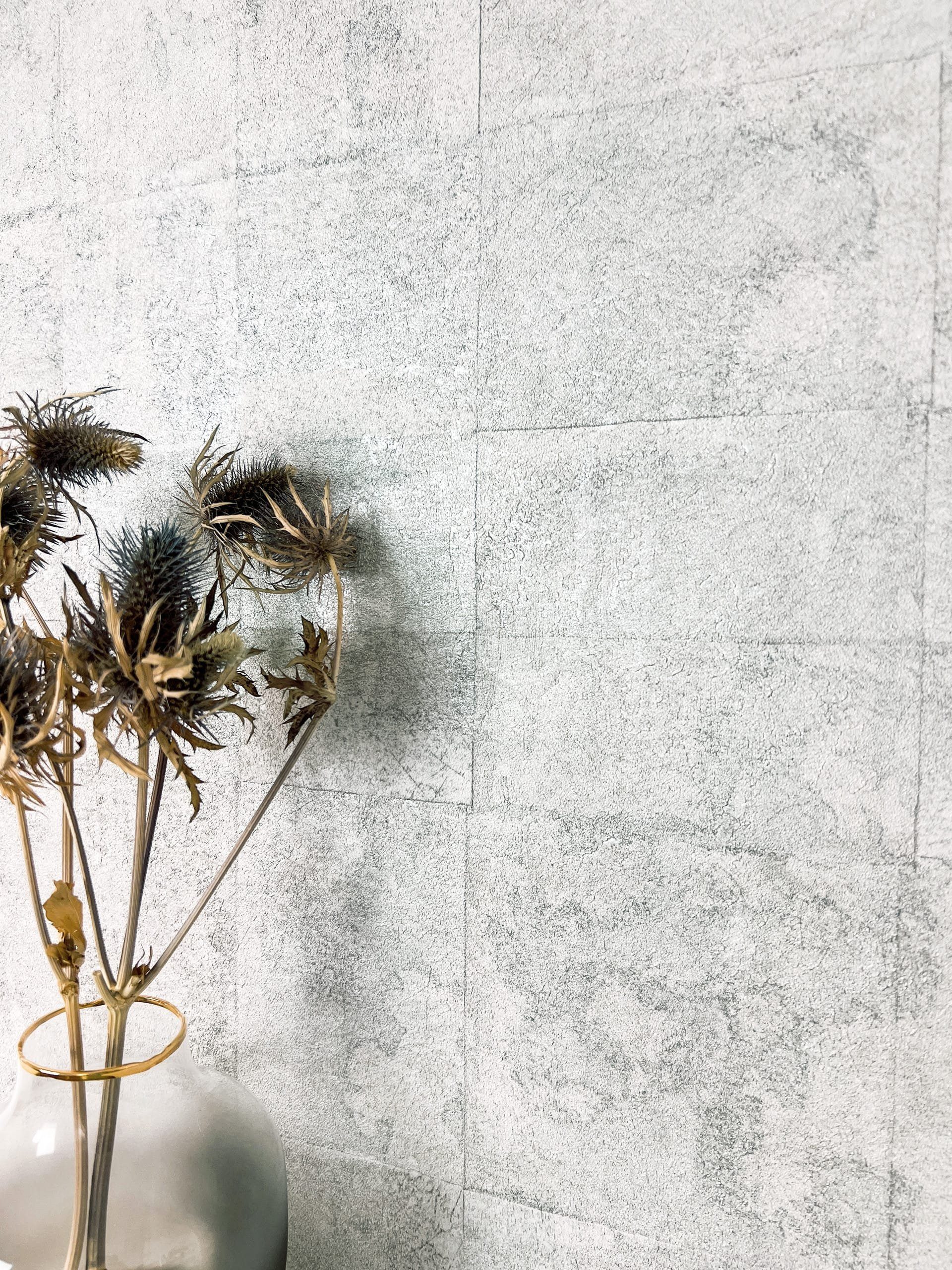 Newroom Vliestapete, Silber Tapete Modern Quadrate günstig online kaufen