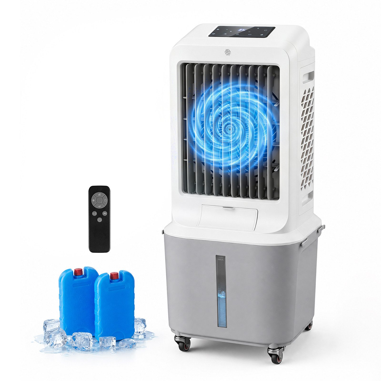 COSTWAY Ventilatorkombigerät Luftkühler mit 25L Wassertank, Timer, 2 Kühlakkus