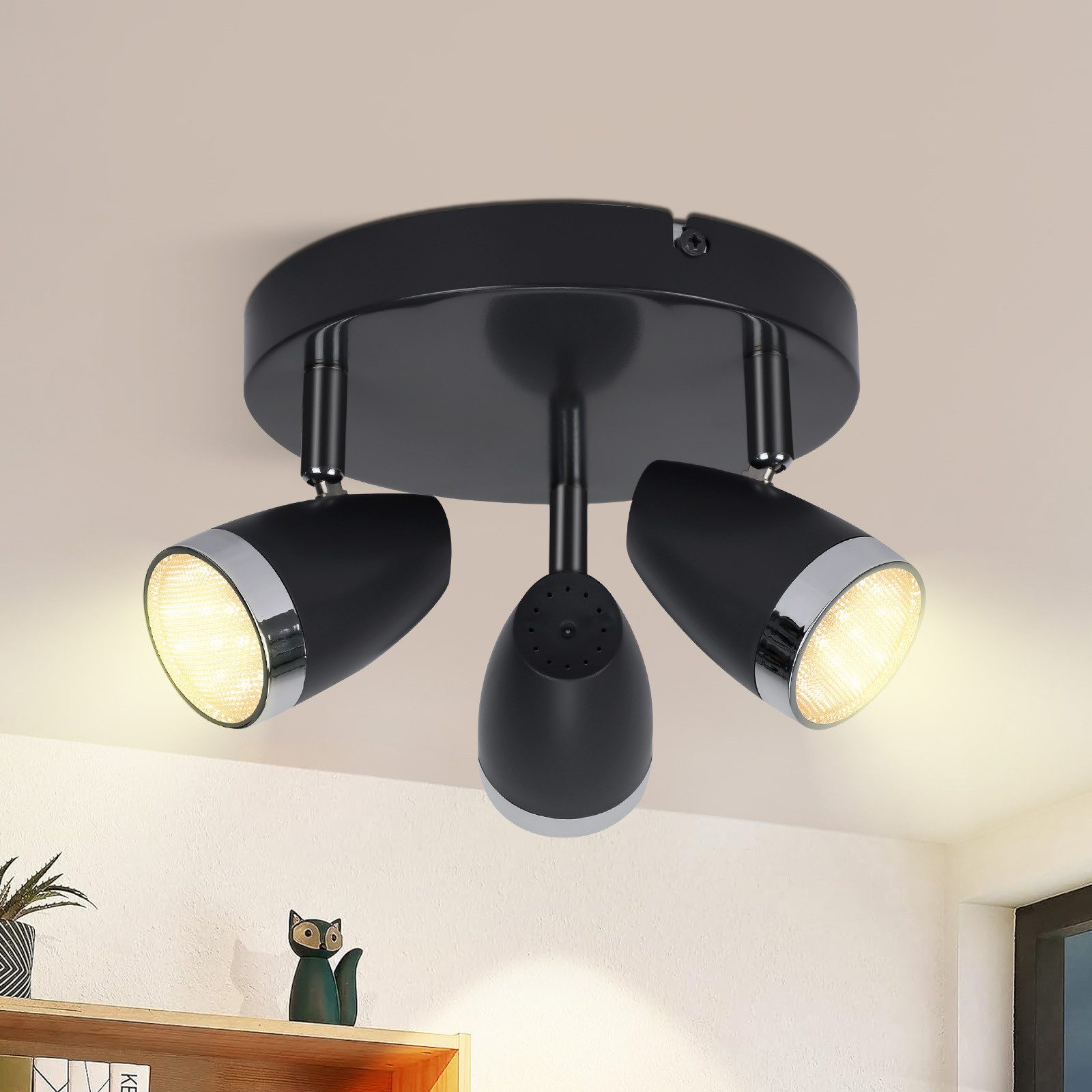 Nettlife LED Deckenstrahler 1/2/3/4 Flammig Modern 4W Schwarz/Weiß Warmweiß günstig online kaufen