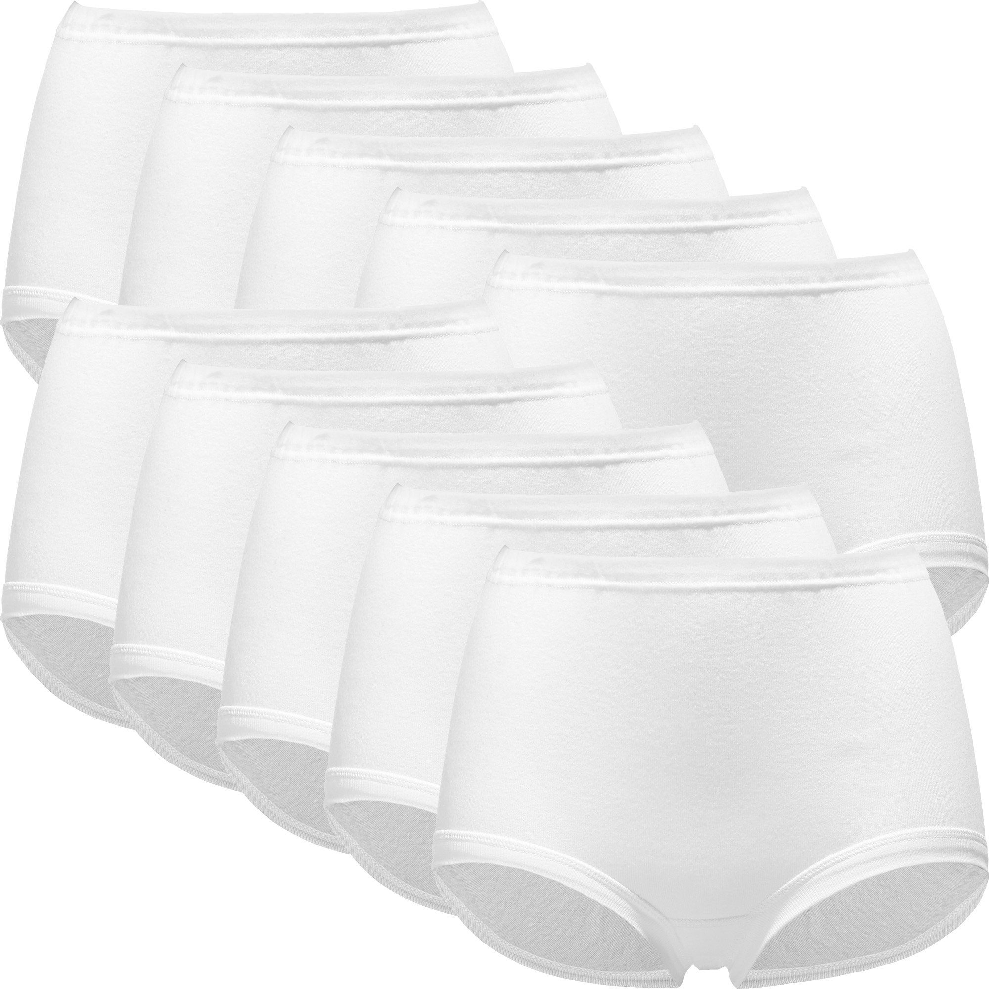 Erwin Müller Slip Damen-Taillenslip 10er-Pack Feinripp Uni