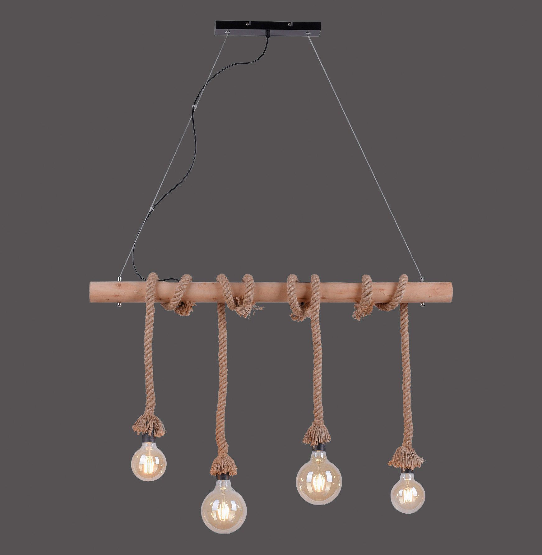 JUST LIGHT Pendelleuchte ROPE, ohne Leuchtmittel, Hängeleuchte, Hängelampe