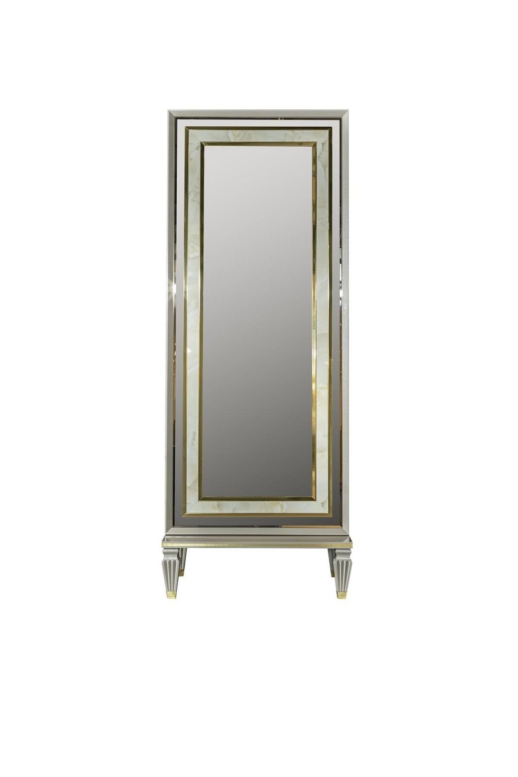 Grau Körpergröße Modern Standspiegel Spiegel Metall Spiegel Stehspiegel JVmoebel
