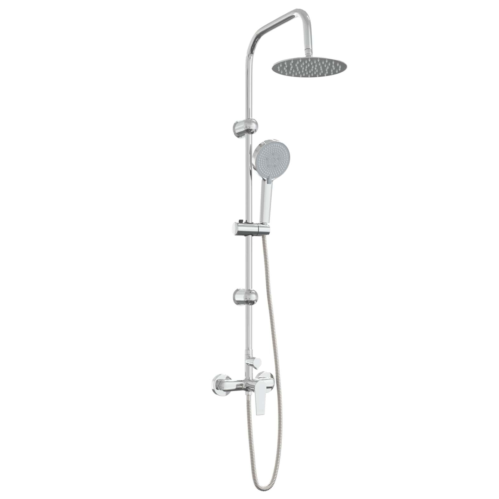 vidaXL Regenduschkopf Duschsystem Chrom Edelstahl 21 x 48 x 112 cm, (1-tlg)