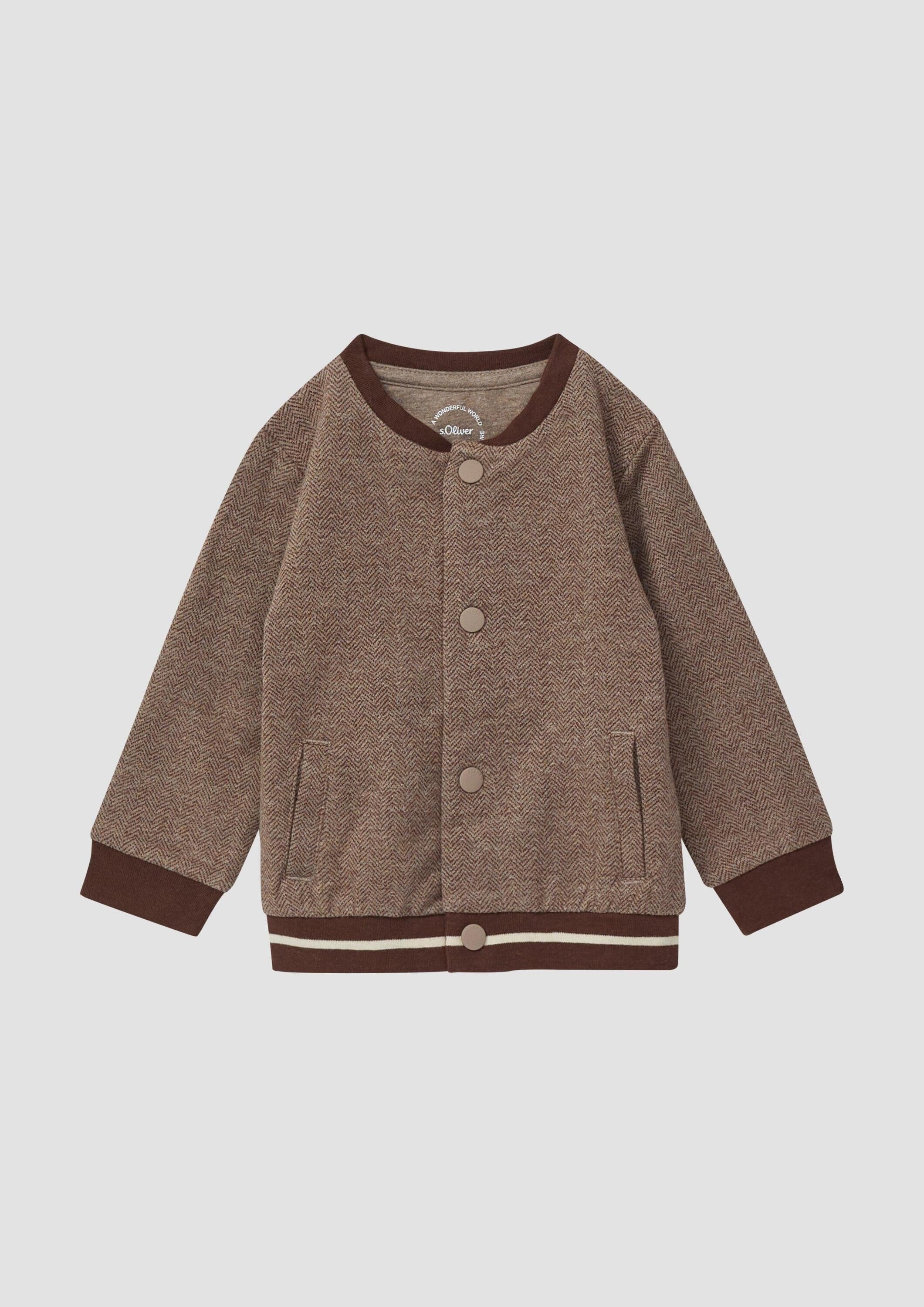 s.Oliver Sweatjacke Sweatshirt Jacke Jacke mit Herringbone-Muster