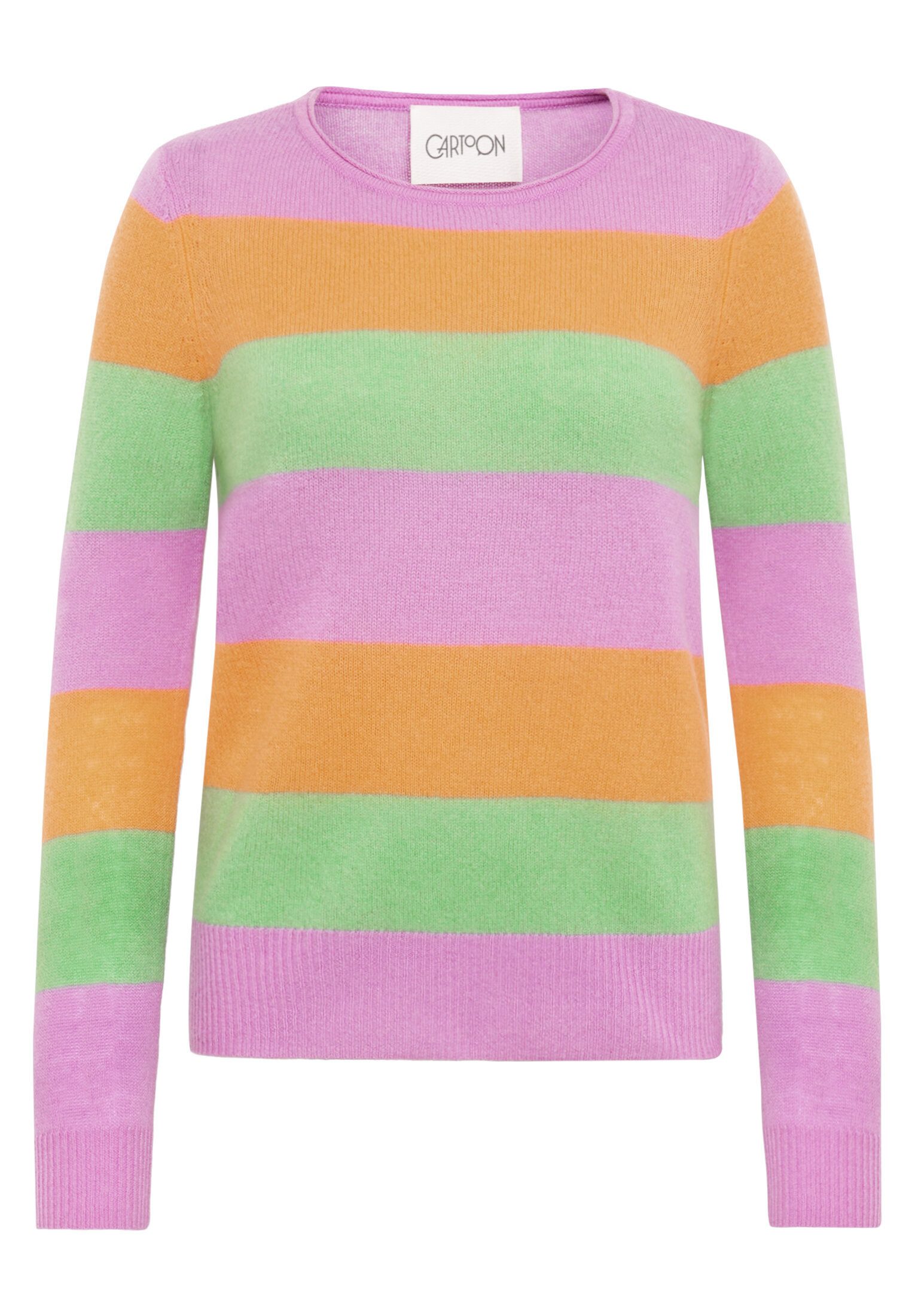 Cartoon Strickpullover Damen mit Rundhalsausschnitt (1-tlg)