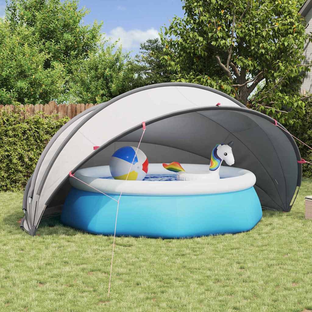vidaXL, Pool-Dome Grau und Orange 500 x 500 x 236 cm