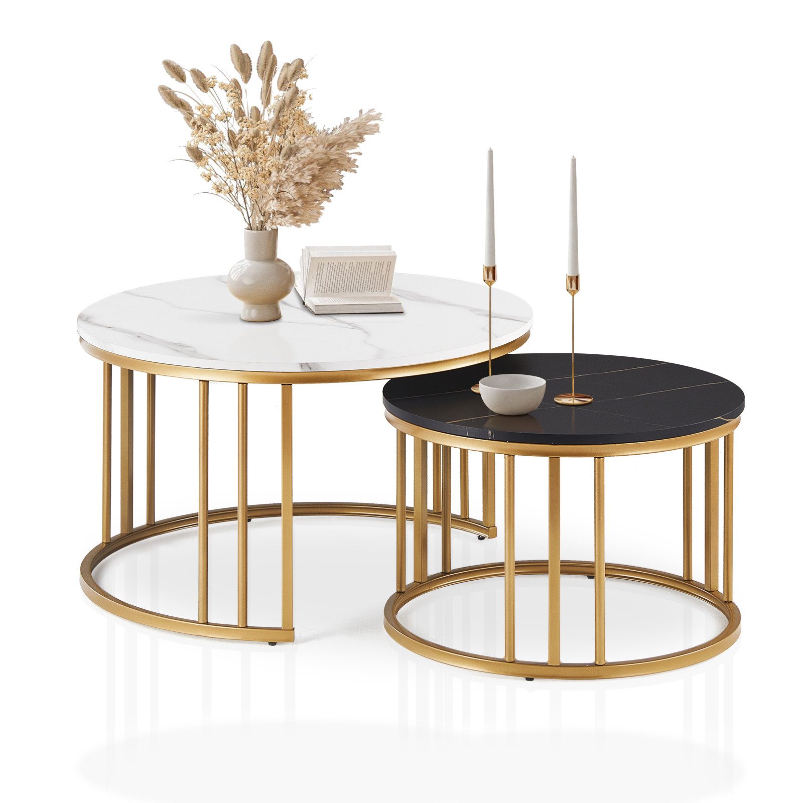 Ofcasa Couchtisch Runder Sofatisch (2er Set), günstig online kaufen