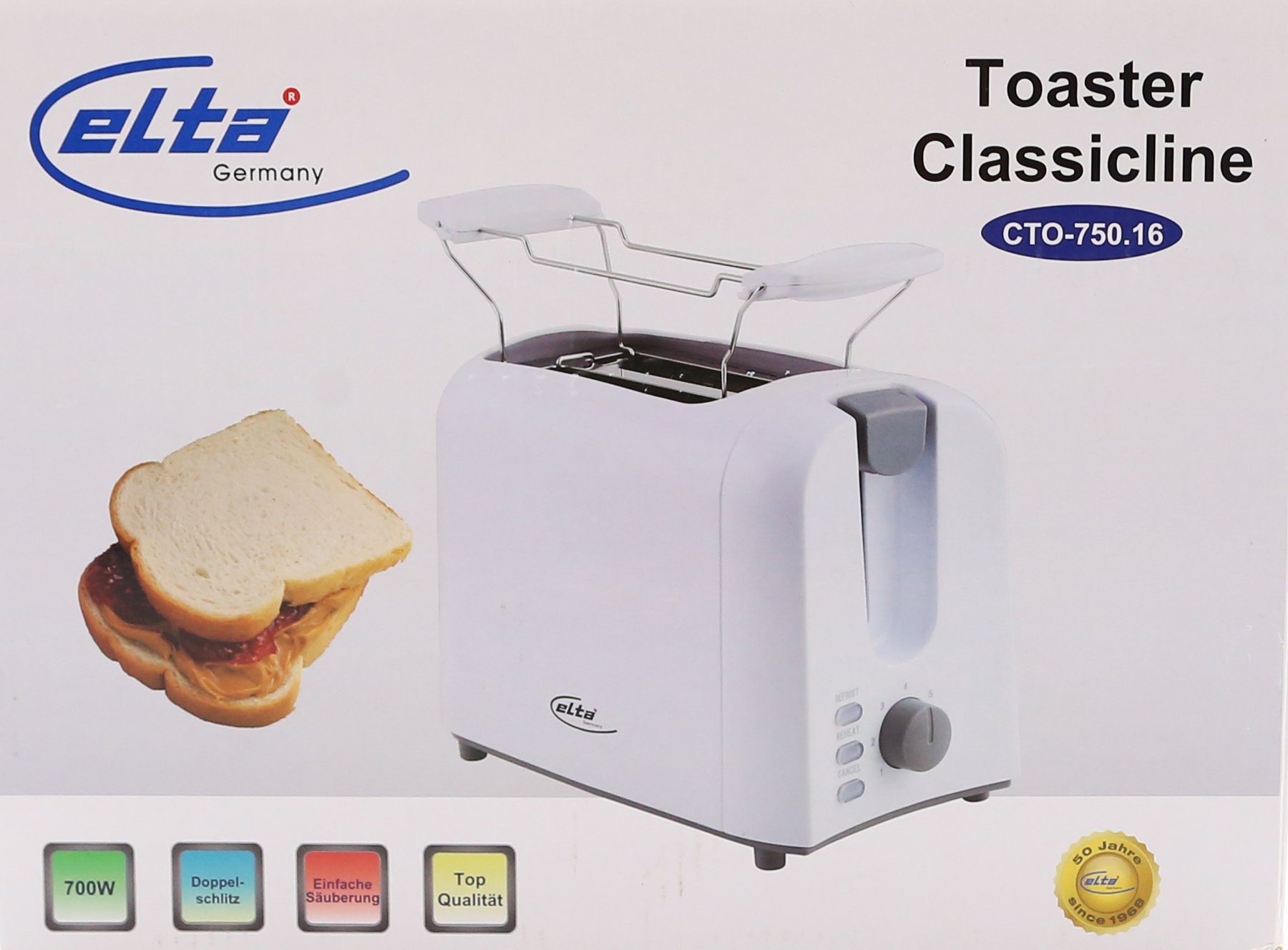 Elta Toaster Elta Toaster Classic Line CTO750.16 (750 Watt, 2 Scheiben