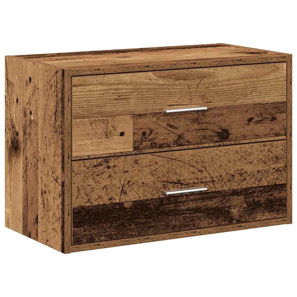 vidaXL Kommode NA Kommode Schrank mit 2 Schubladen Altholz-Optik 60x31x40cm Spanplatt