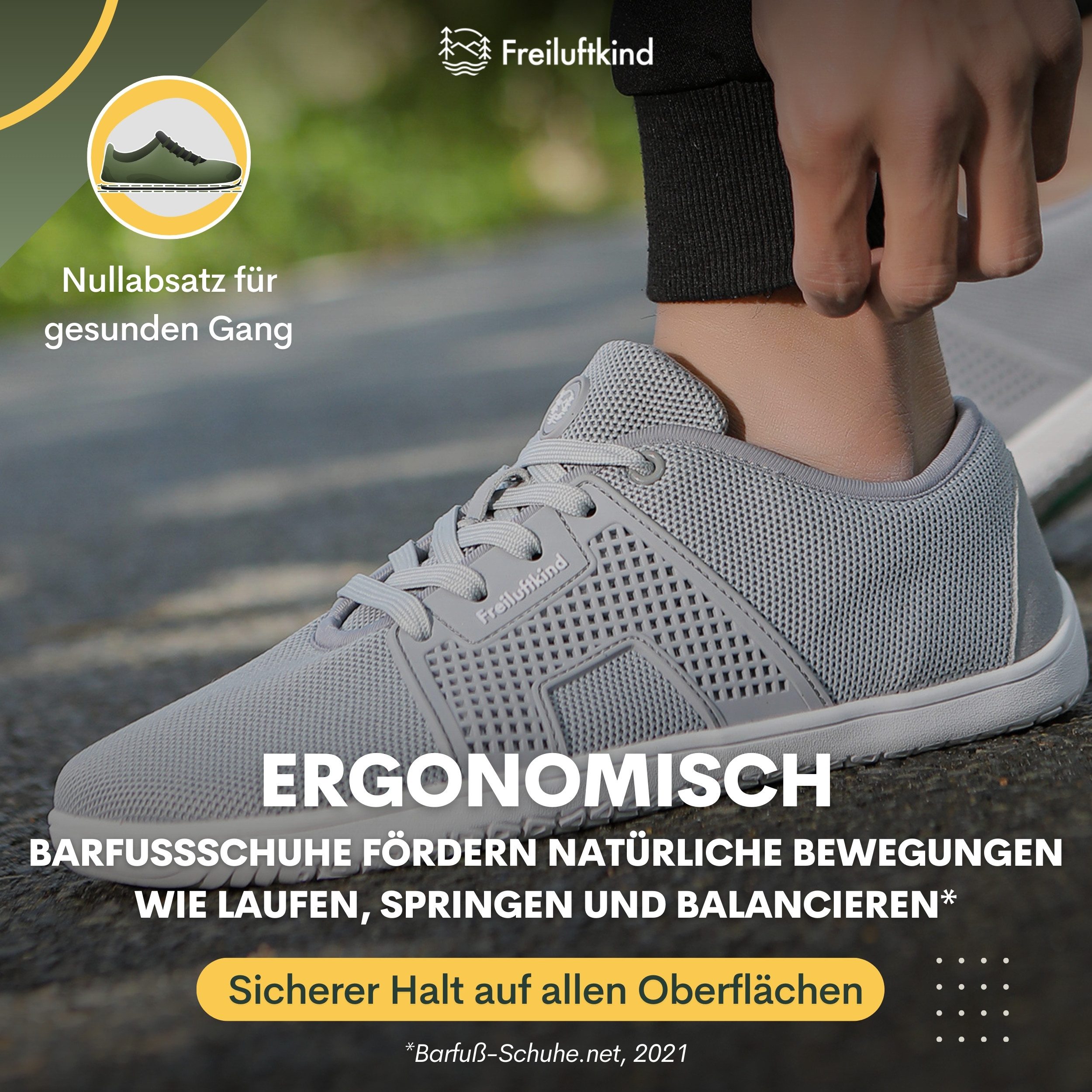 Freiluftkind Hokkaido – gesunde Barfußschuhe Sneaker - Entlastung für Gelenke Sneaker