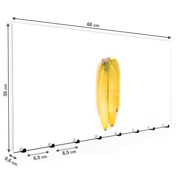 Primedeco Garderobenpaneel Magnetwand und Memoboard aus Glas Ganze Bananen