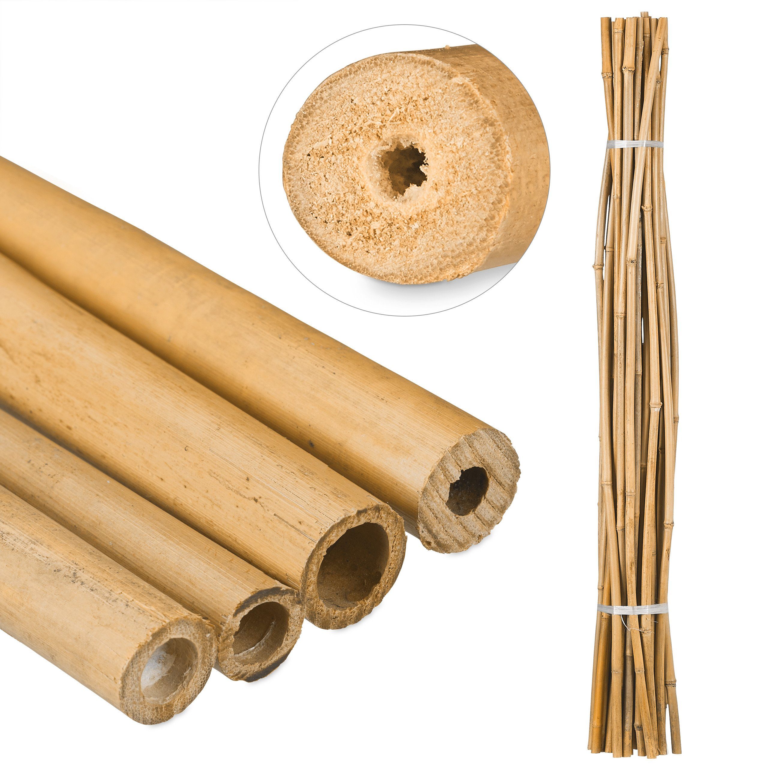 relaxdays Rankhilfe Bambusstäbe 150cm, Natur günstig online kaufen