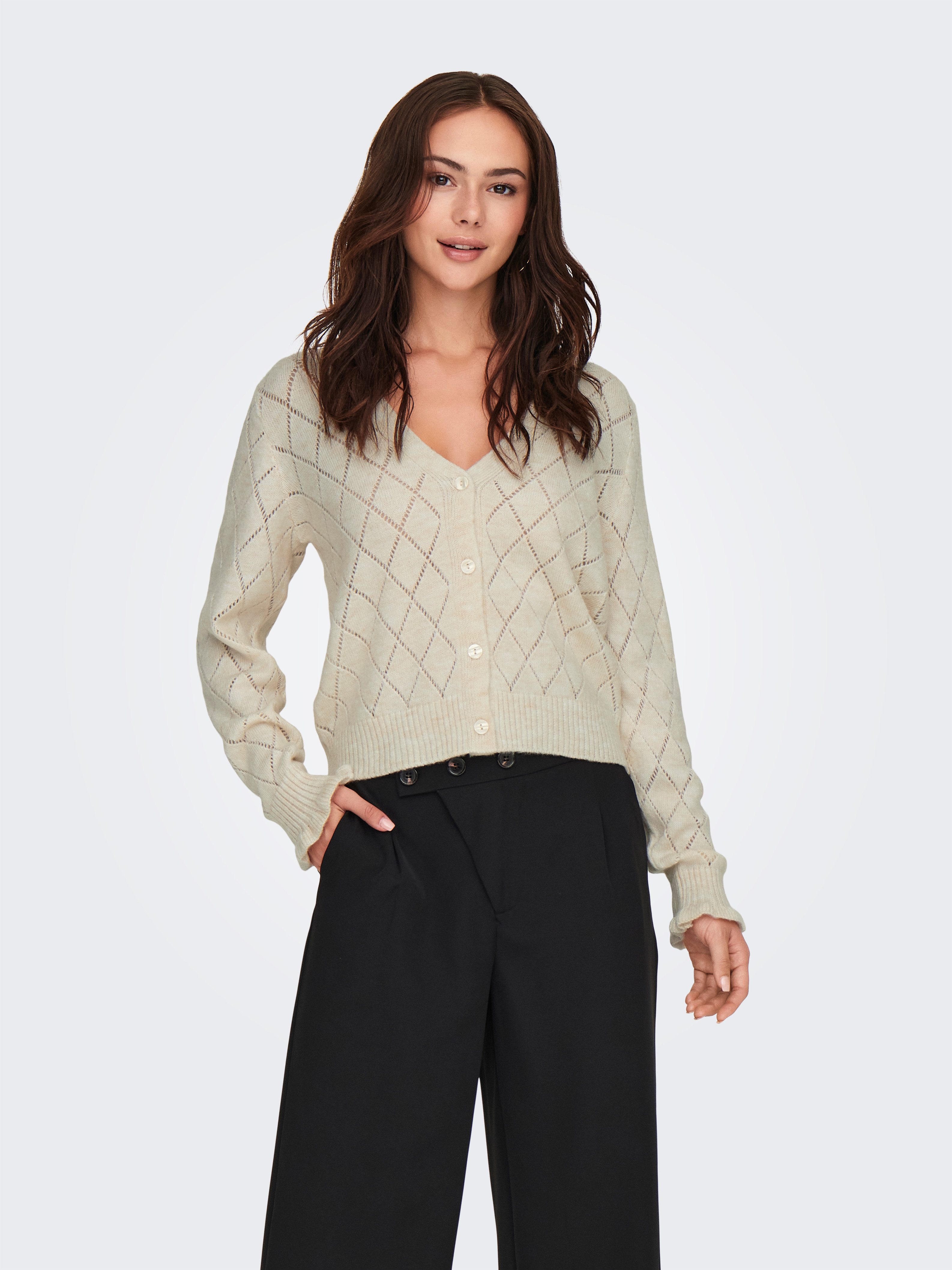 JDY Strickjacke JDYLETTY L/S V-NECK STRUC CARDI KNT NOOS günstig online kaufen