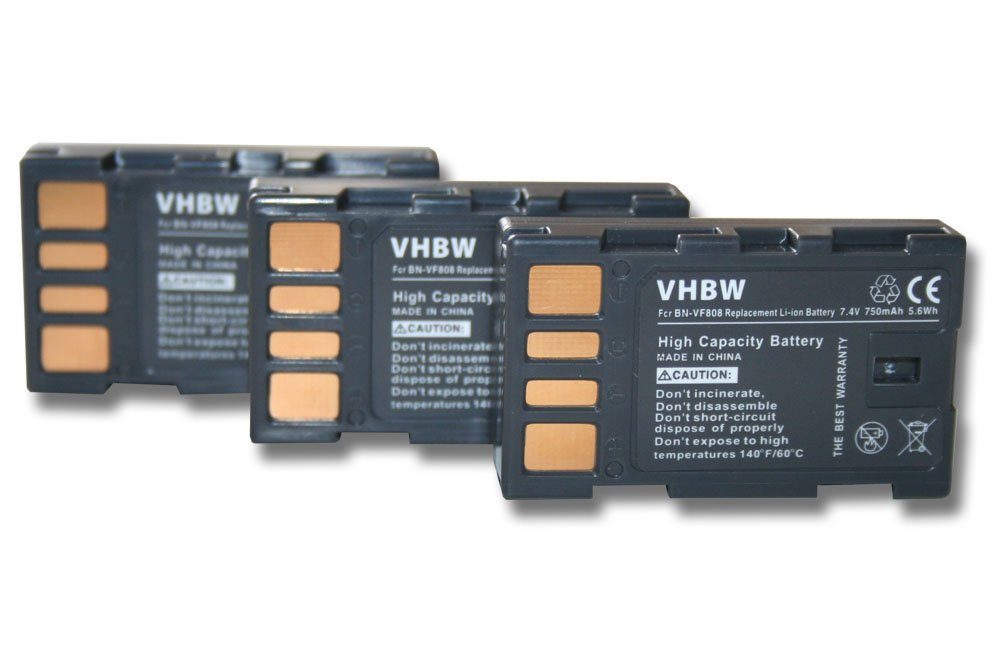 vhbw passend für JVC GZ-HM200, GZ-HM200NEU, GZ-HM200BEU, GZ-HM400, Kamera-Akku 750 mAh