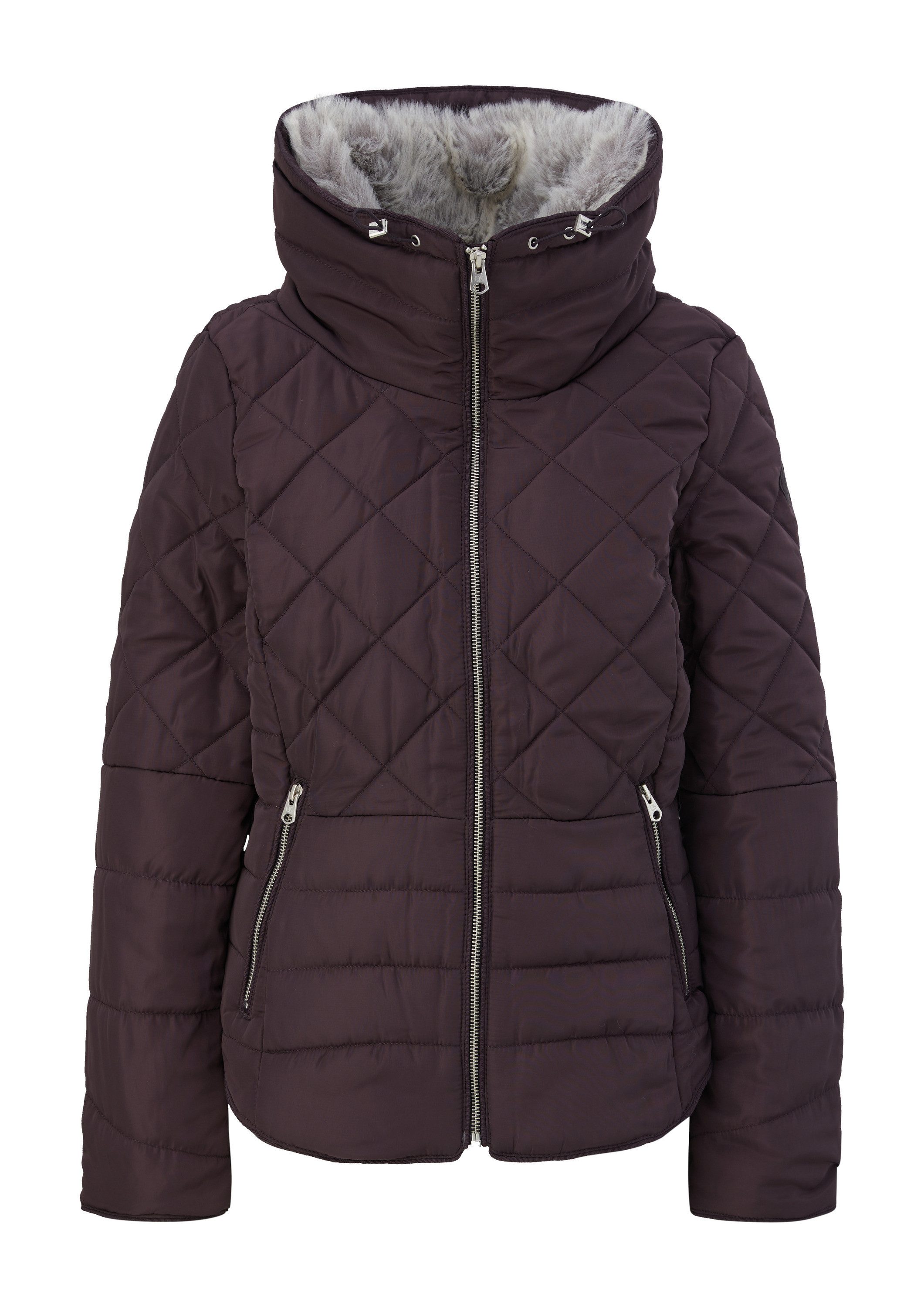 QS Winterjacke Outdoor-Jacke Steppjacke mit abnehmbarem Fellkragen günstig online kaufen