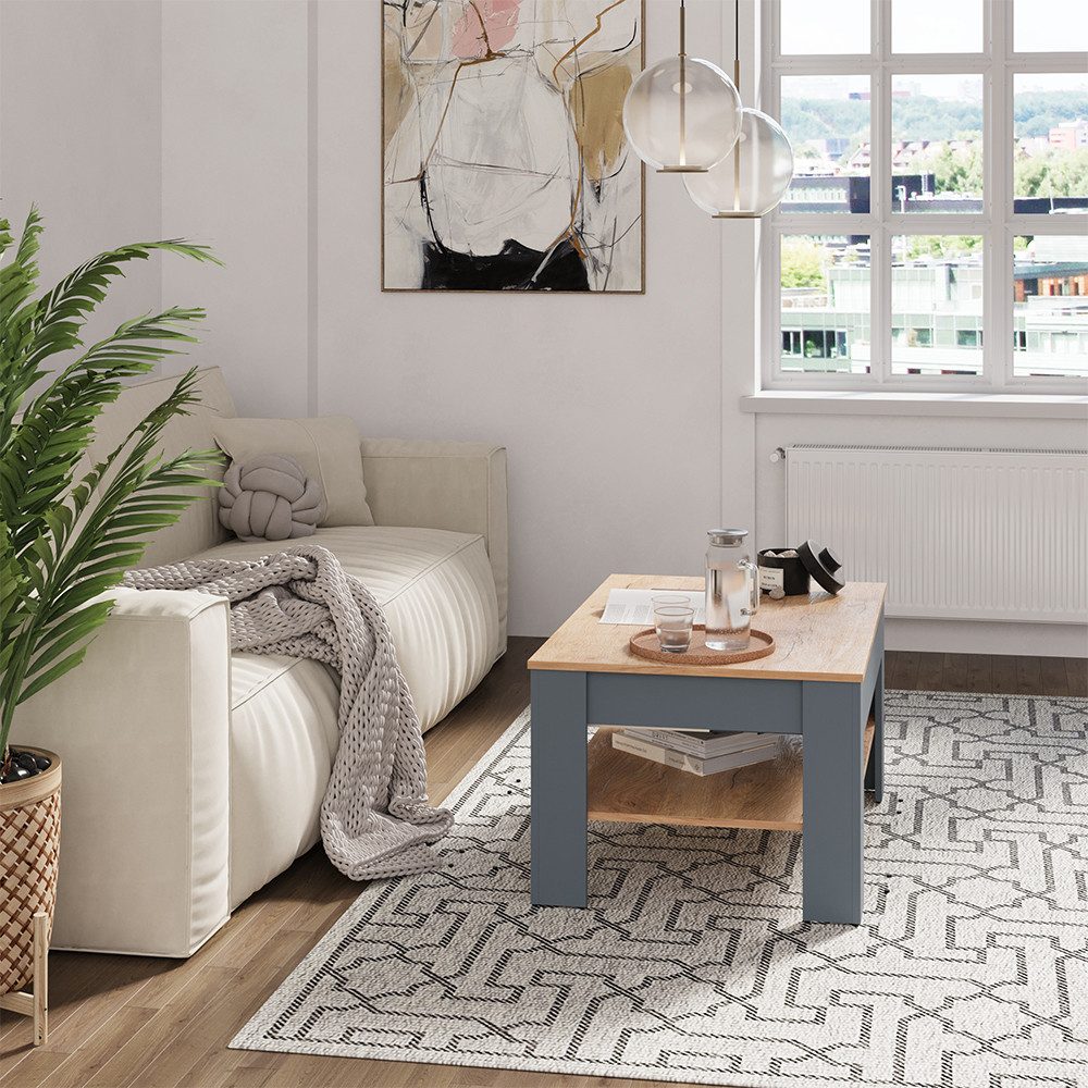 Vicco Couchtisch Milan, Anthrazit/Goldkraft Eiche, 92.2 x 65 cm günstig online kaufen