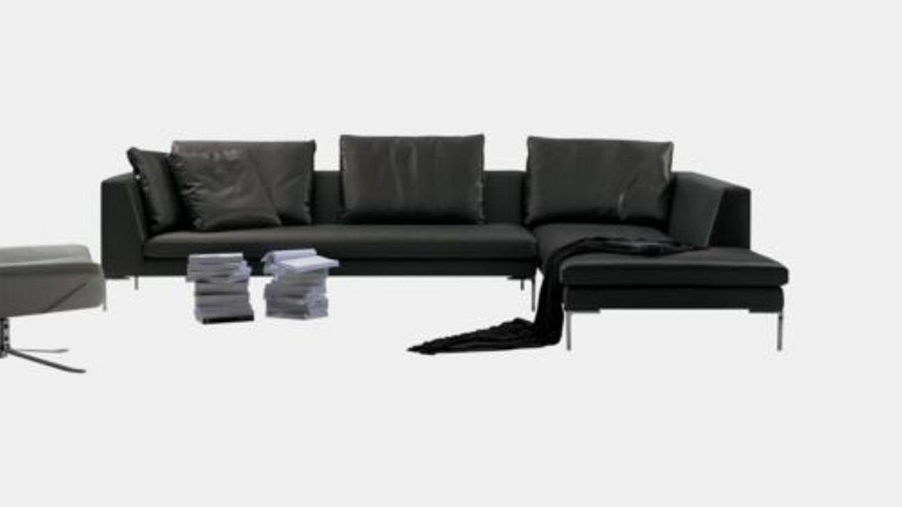 Couch Design Schwarz Sofa Eck Ecksofa Wohnlandschaft Polster Garnitur Ecksofa, JVmoebel Leder