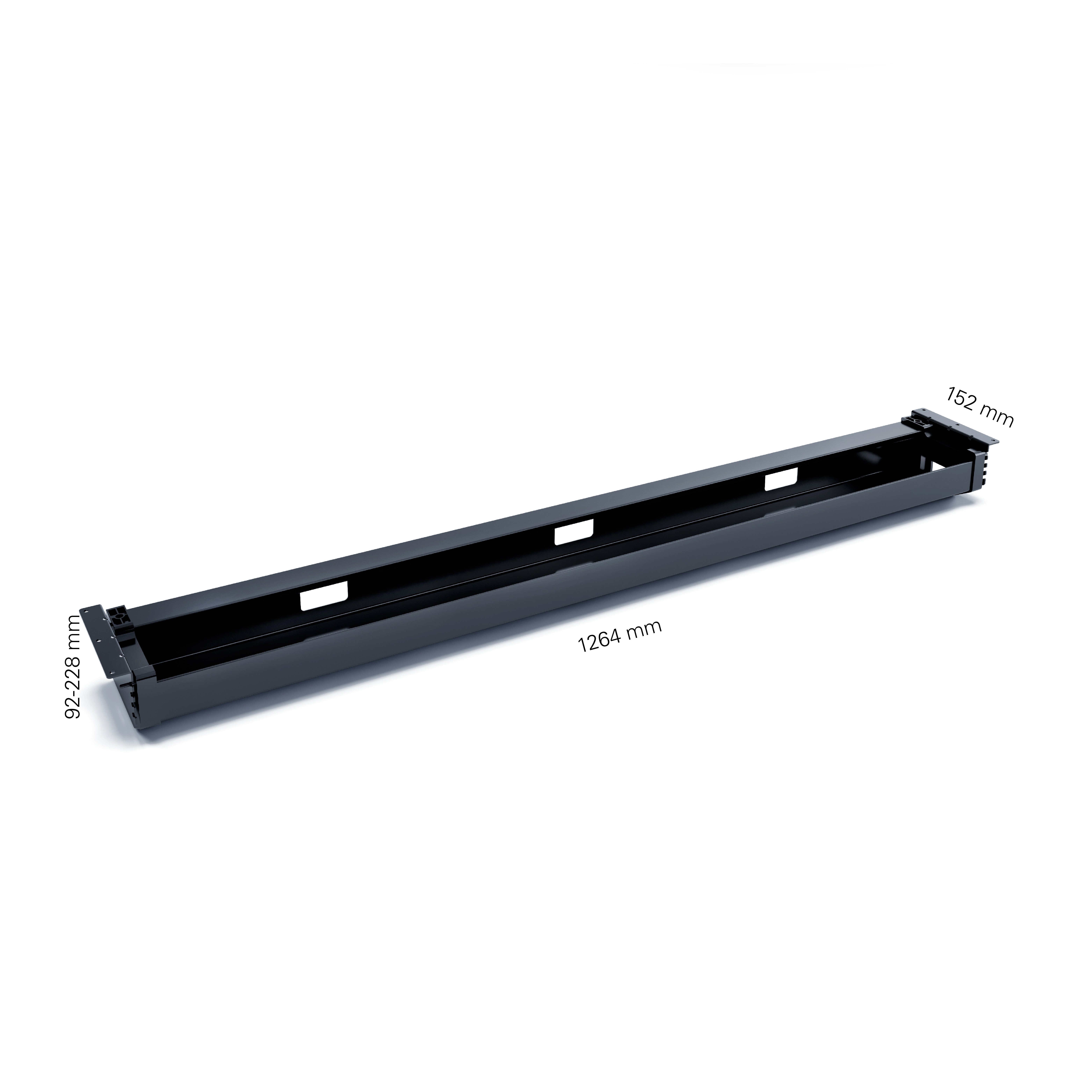 Actiforce Kabelkanal Kabelwanne Abklappbar 1200mm (Kabelwanne für Schreibtische 120cm, Kabelmanagement, abklappbar, zusätzlicher Stauraum für Kabel), zur Befestigung unterhalb der Arbeitsplatte