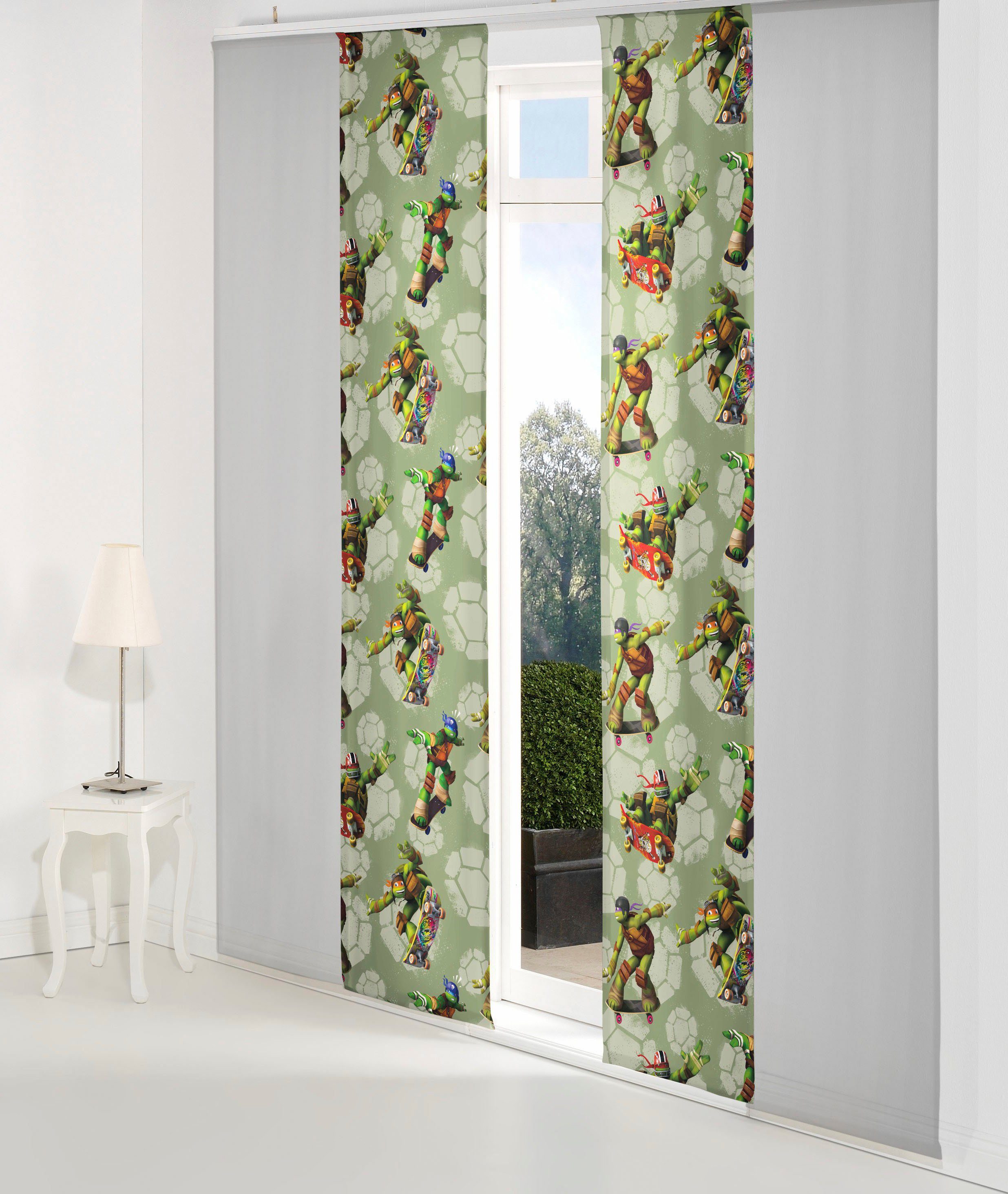 Wirth Schiebegardine Turtles (1 St), Paneelwagen, verdunkelnd, Satin, Nickelodeon