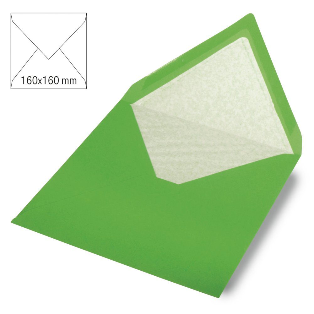 quadr. 5x Rayher Kuvert immergrün uni Bastelkartonpapier 90g/qm