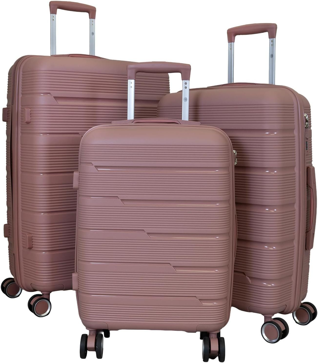 Warenhandel König Trolleyset Aruba, 4 Rollen, (Gr. M, L und XL, 3 tlg., Hartschalen Trolley Set), modernes Design