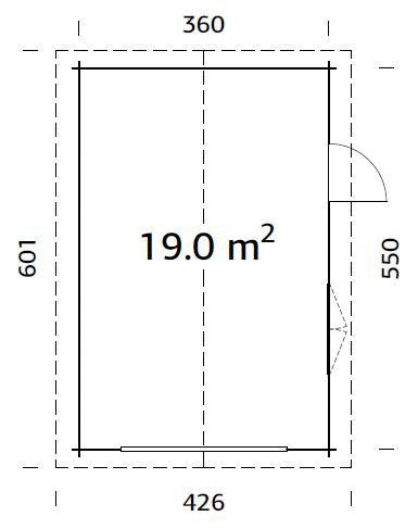 Palmako Garage Irene/Roger, BxTxH: 426x598x276 cm, Tor, transparent ohne