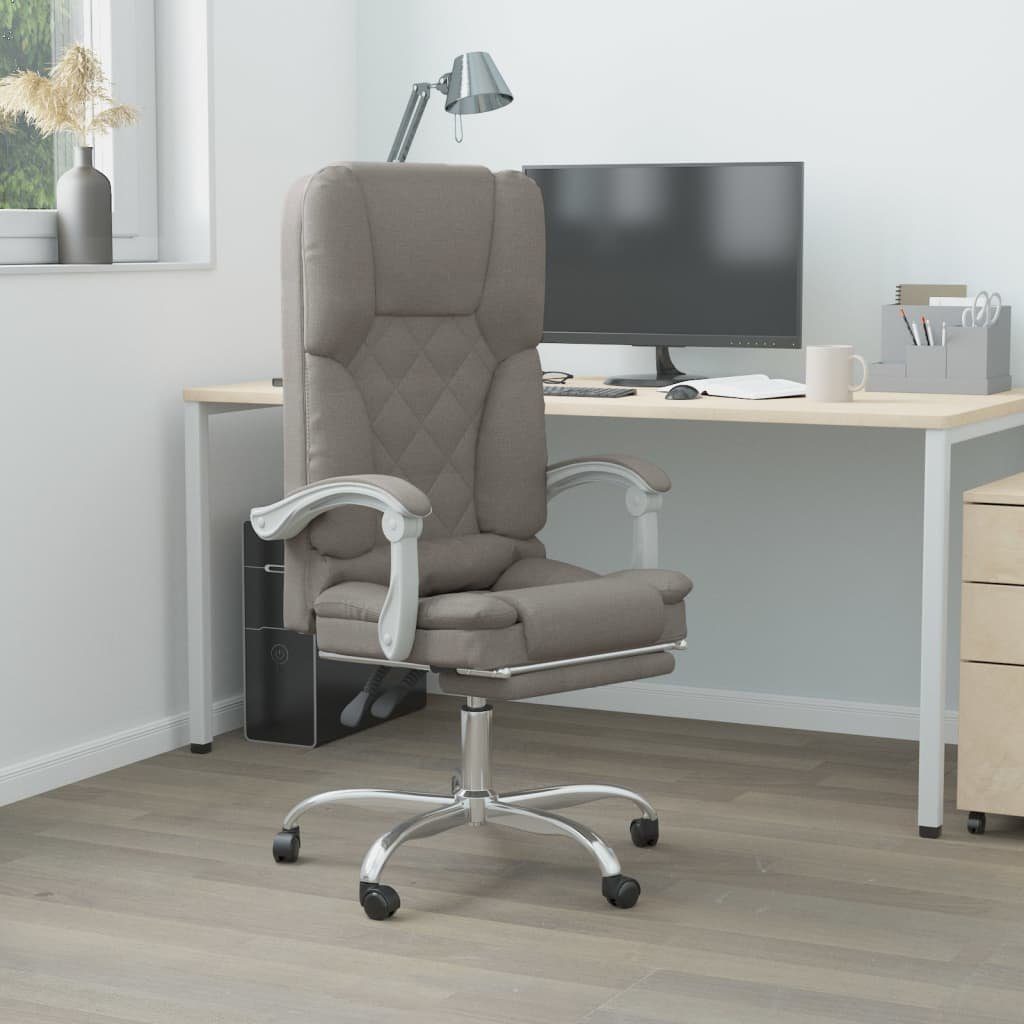 vidaXL Bürostuhl Bürostuhl mit Massagefunktion Taupe Stoff (1 St)