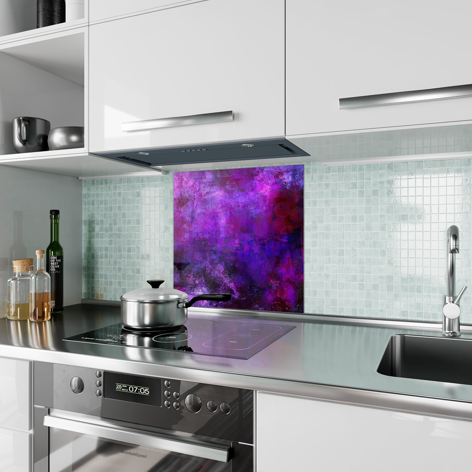 Grunge Glas Spritzschutz Küchenrückwand Hintergrund Primedeco