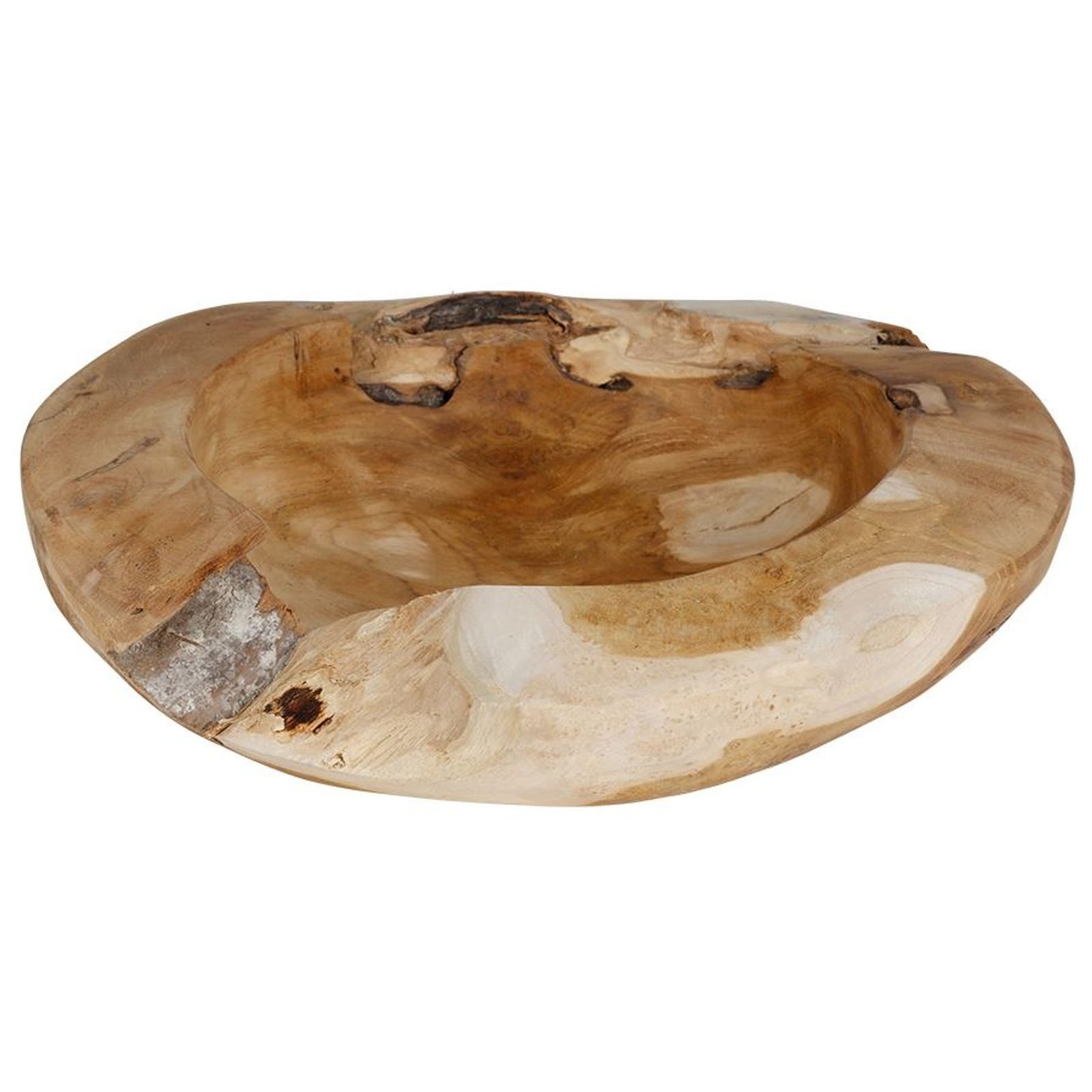 BURI Schale Rustikale Teakholzschale 27-30cm Schüssel Deko Holz Naturprodukt, Holz – Bild 3 von 4