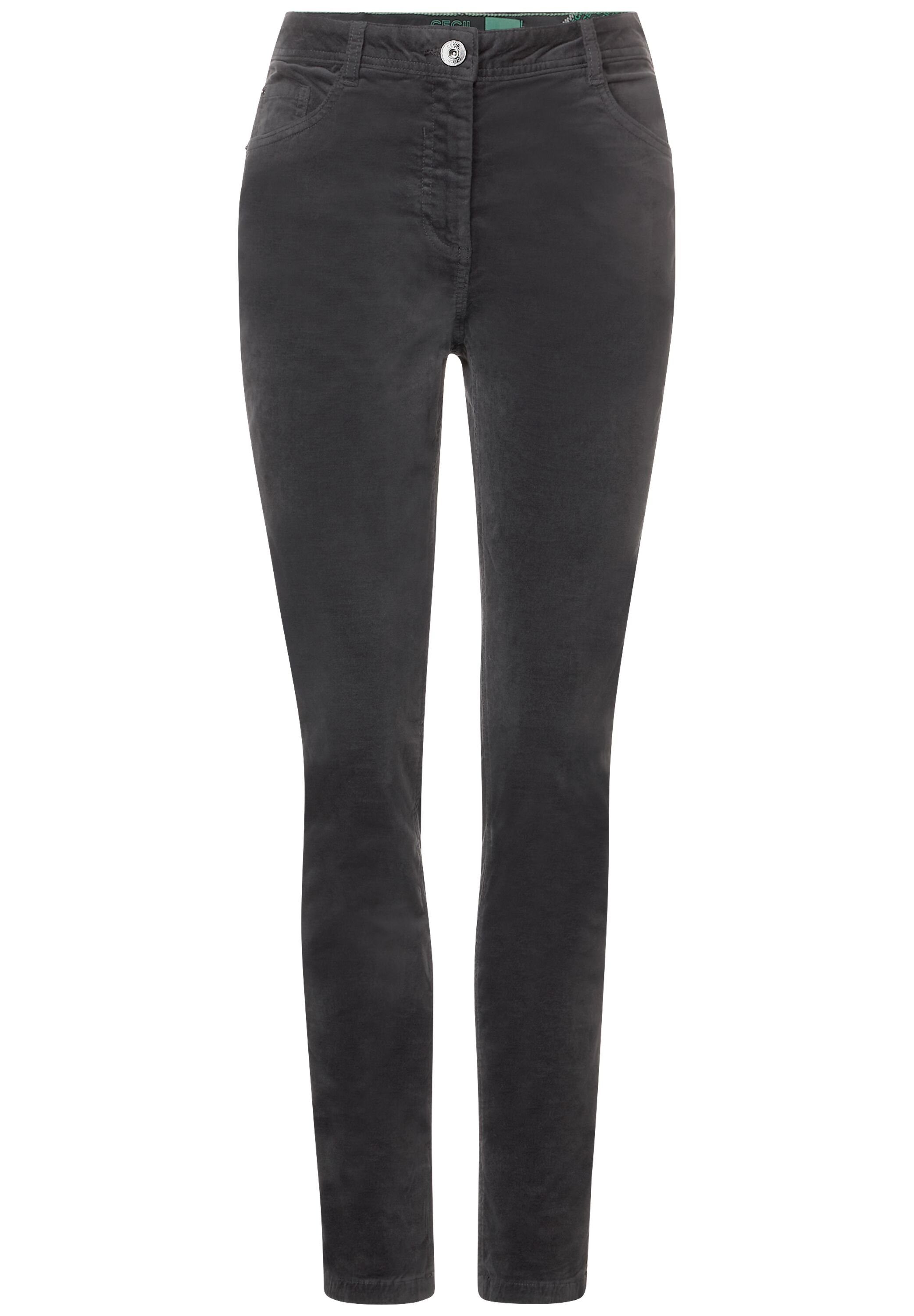 Cecil Röhrenhose High Waist grey anthracite