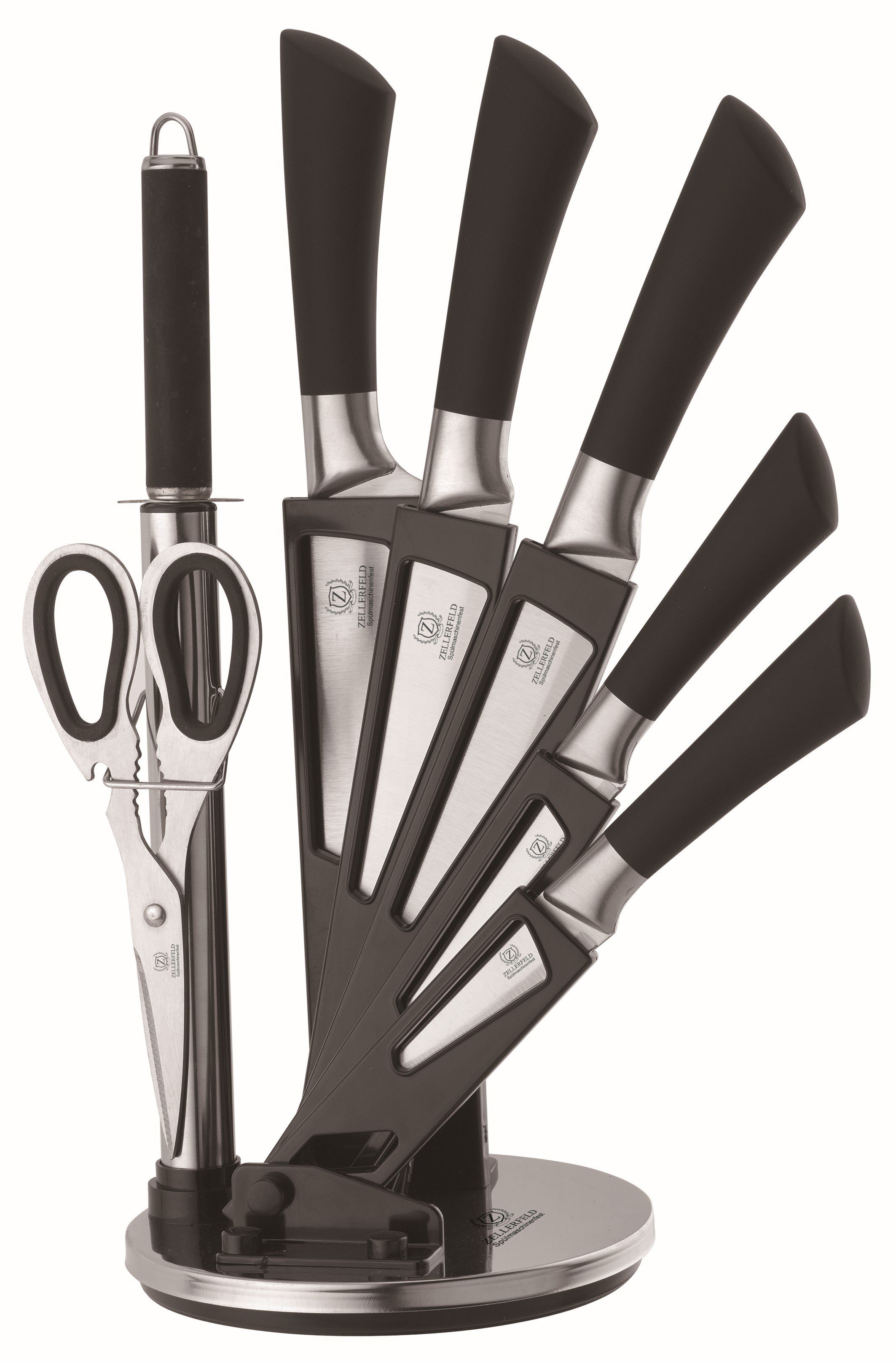 ZELLERFELD Messer-Set Messerset 8 & 9-teilige Klingen Küchenmesser Kochmesser Messer (8-tlg) Silber