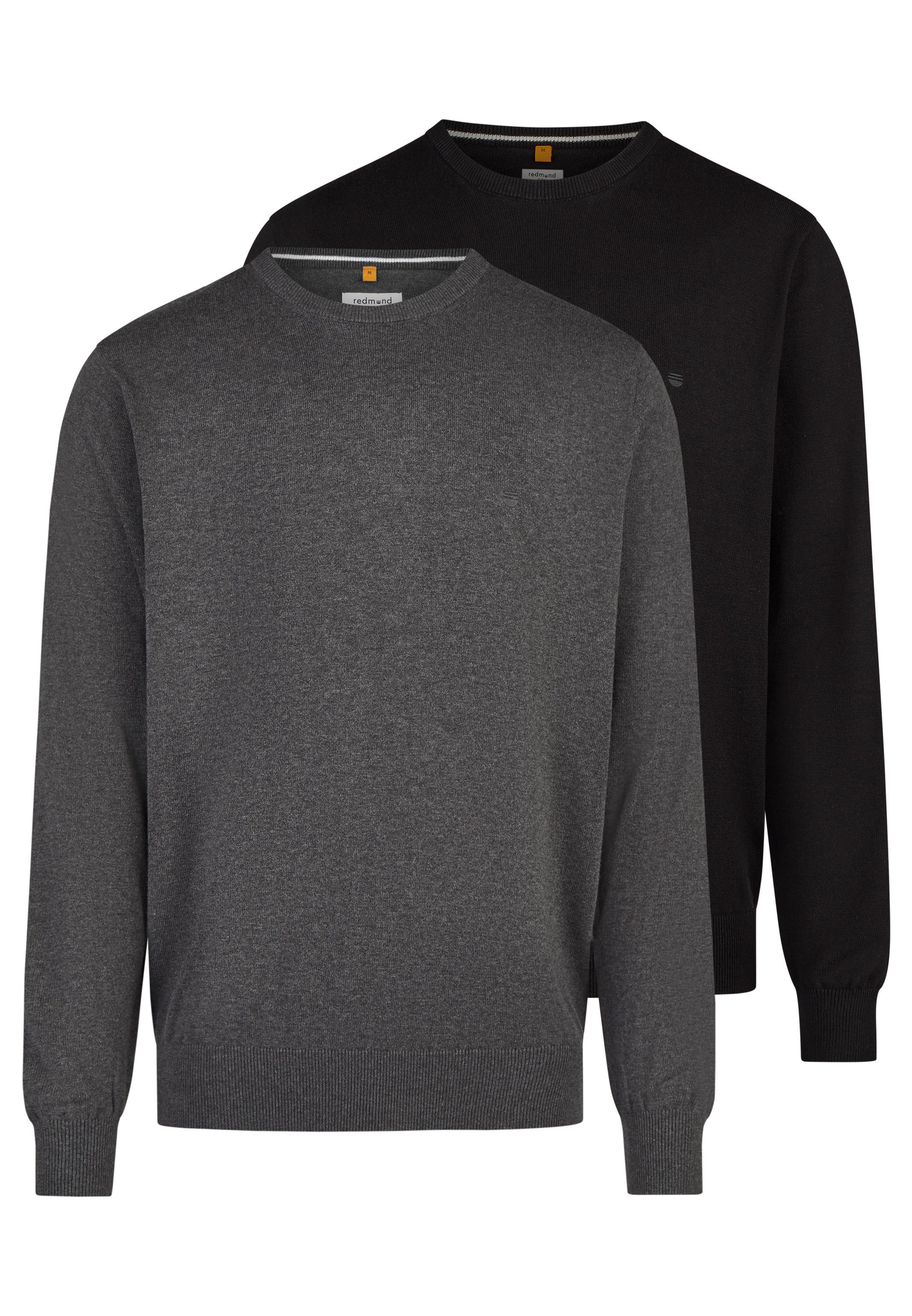 Redmond Rundhalspullover 2er Pack Basic (Spar-Set, 2-tlg) Pullover - Baumwolle - Atmungsaktiv - Weicher Feinstrick. Reduzierter Preis € 70,95. Unverbindliche Preisempfehlung € 79,98