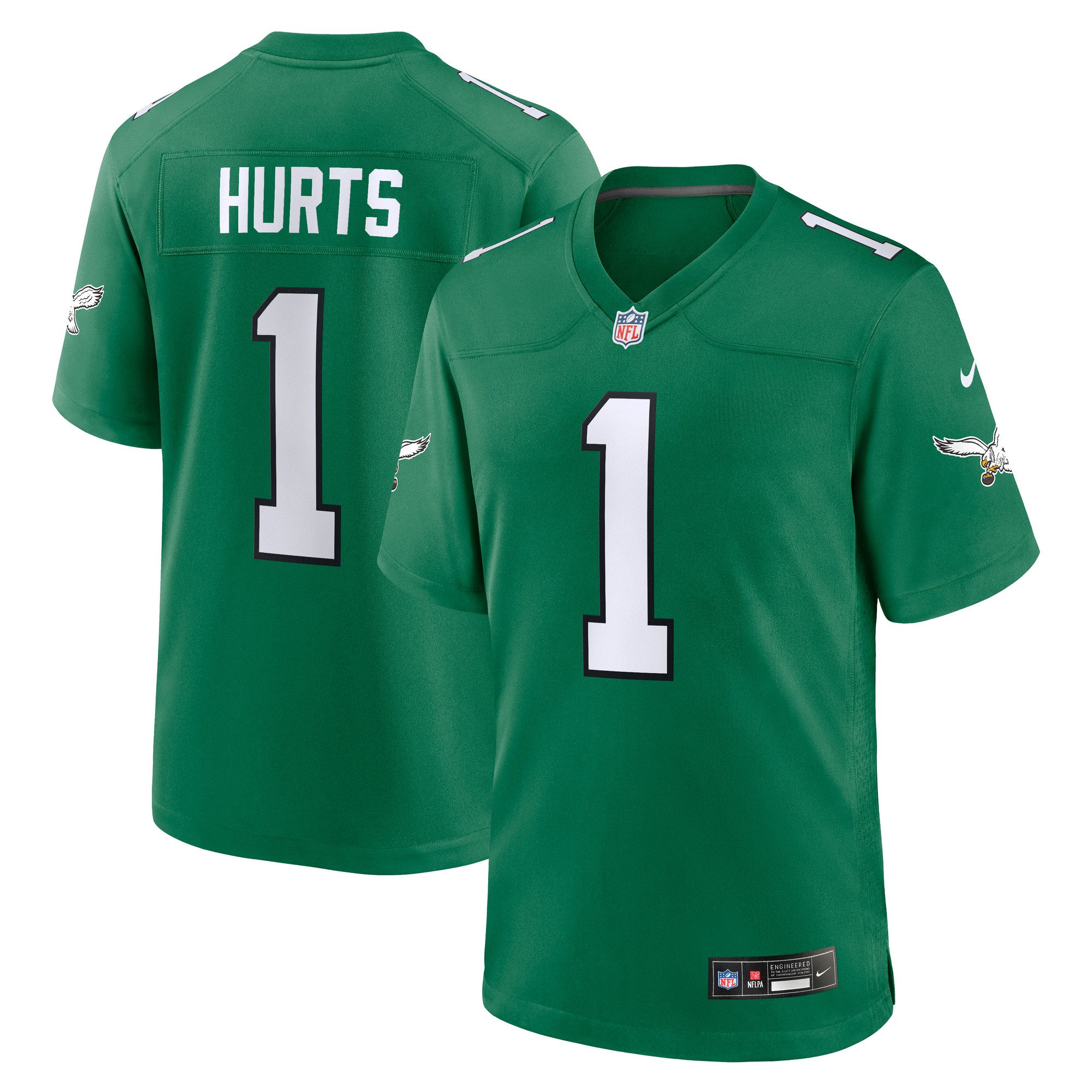 Footballtrikot Nike Trikot Philadelphia Eagles NFL Throwback Jersey Hurts 1