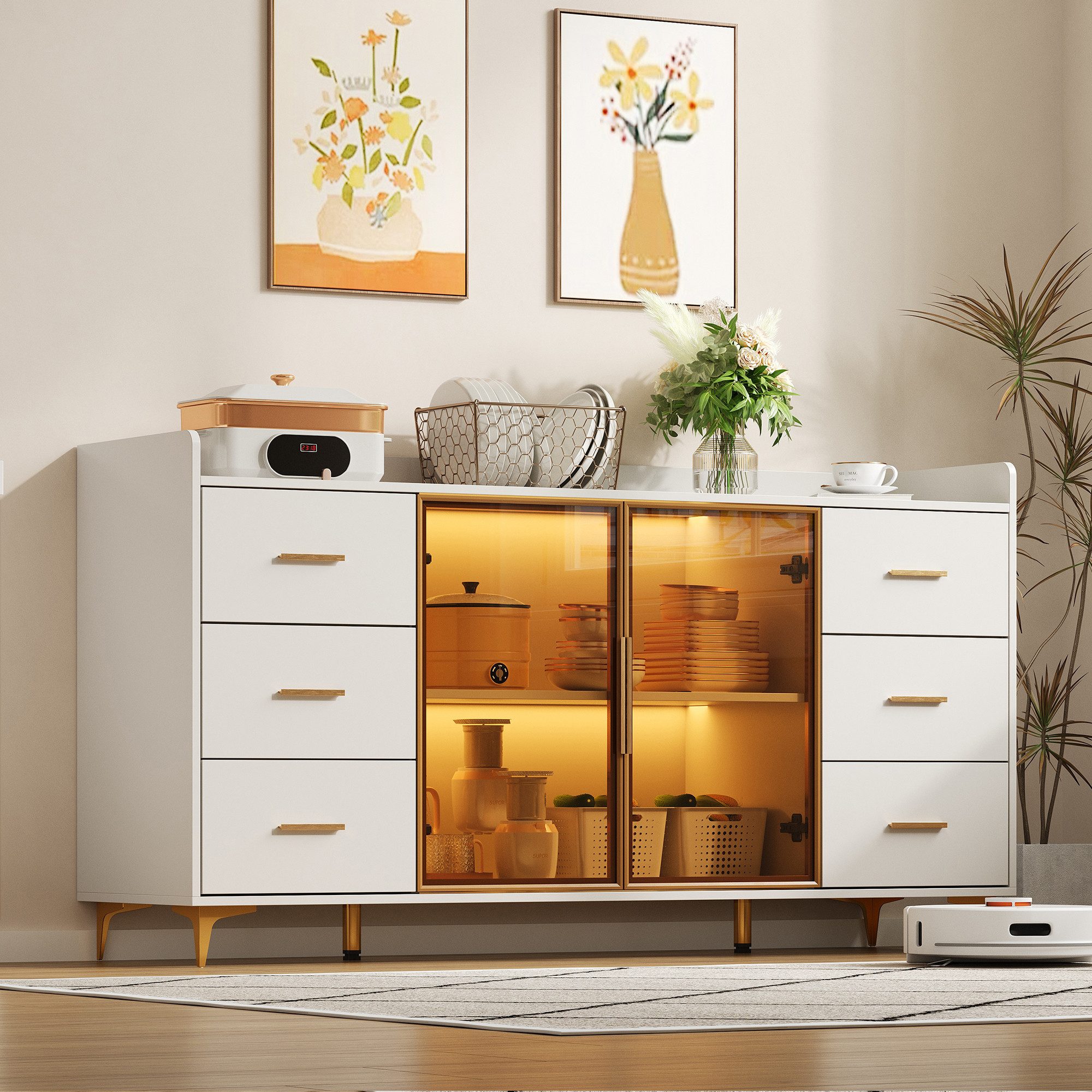 MODFU Sideboard ideal für Küchen, Ess- und Wohnbereiche (Modernes Sideboard günstig online kaufen