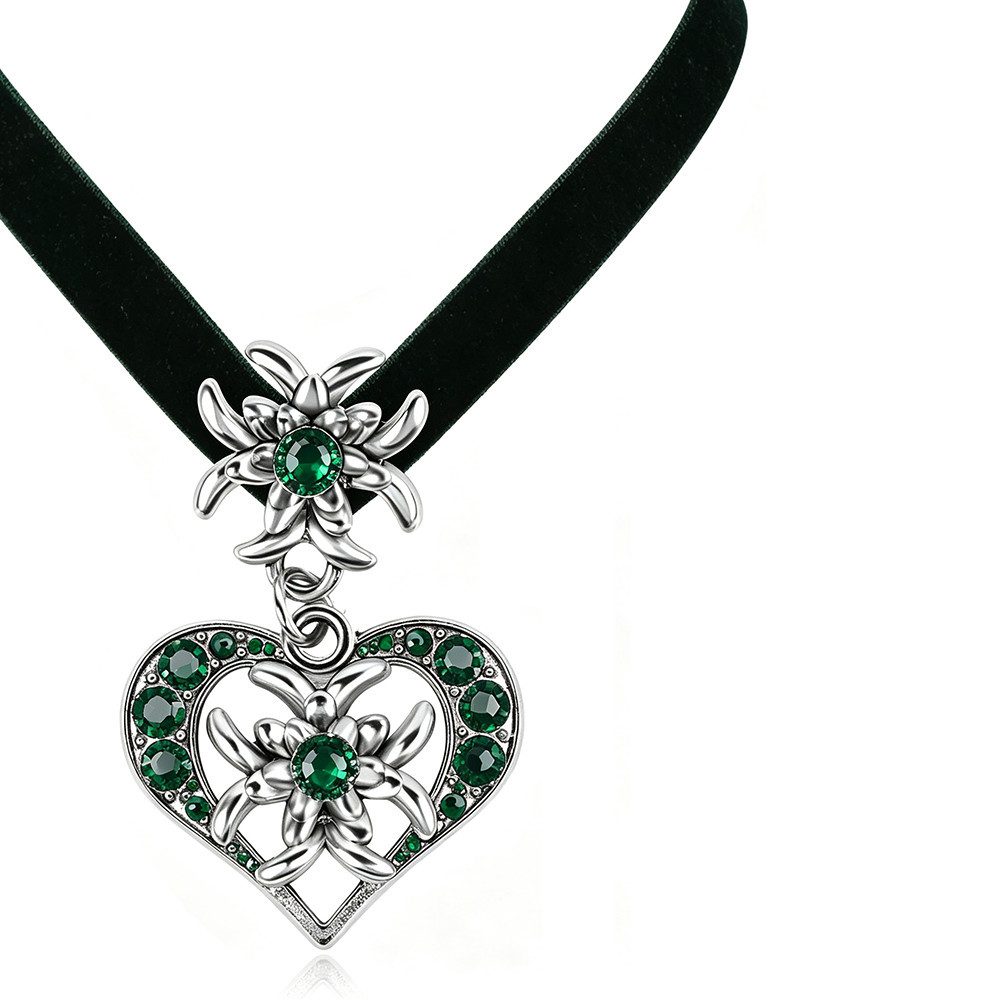 nsihing Ketten-Set Trachtenschmuck mit Anhänger Trachtenkette, Edelweiss,Dirndl-Schmuck, Schmuckset für Damen zum Oktoberfest, Bierfest und Trachtenfest