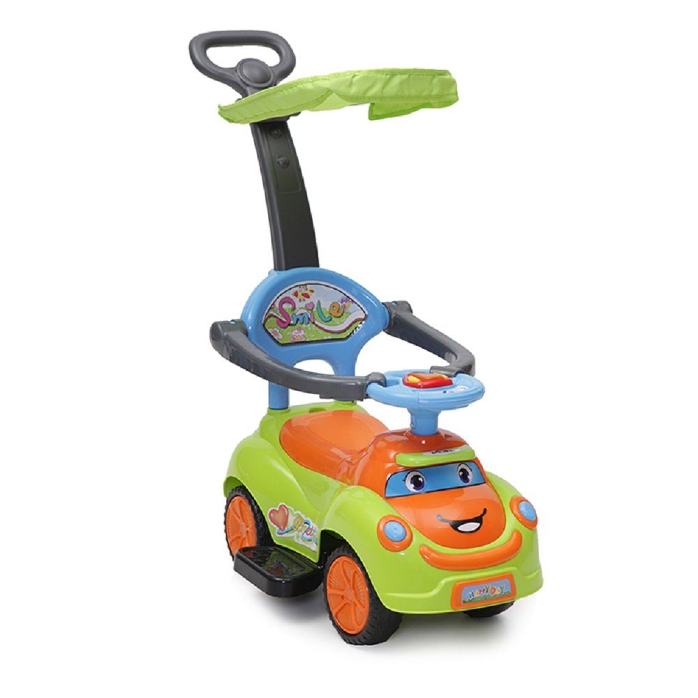 Moni Машинки Bobby-Car и каталки Rutschauto SMILE 3 in 1, Schubstange, Sonnendach, Fußstützen, Sicherheitsbügel