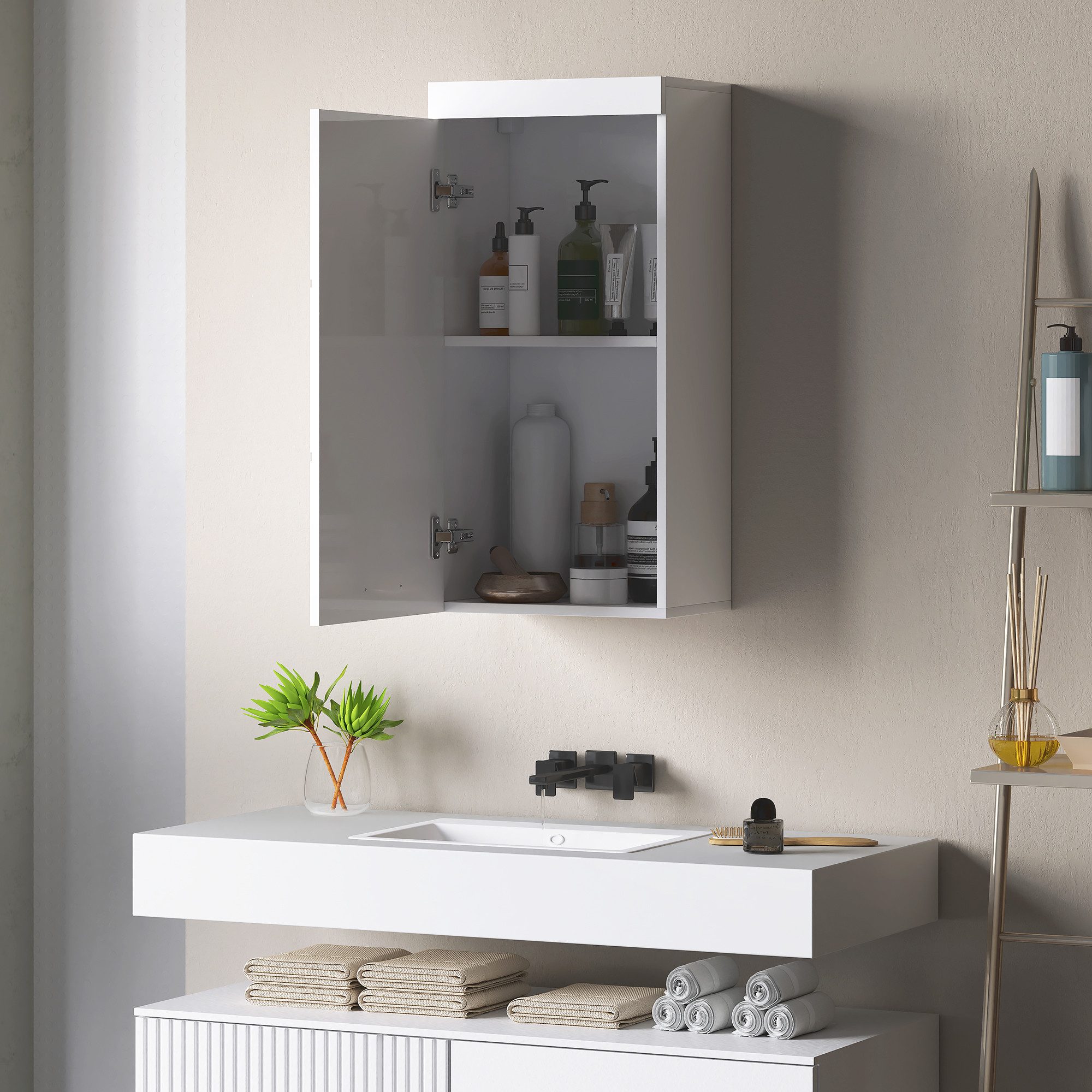 HOMCOM Hängeschrank Wandschrank mit Tür, Badezimmerschrank günstig online kaufen